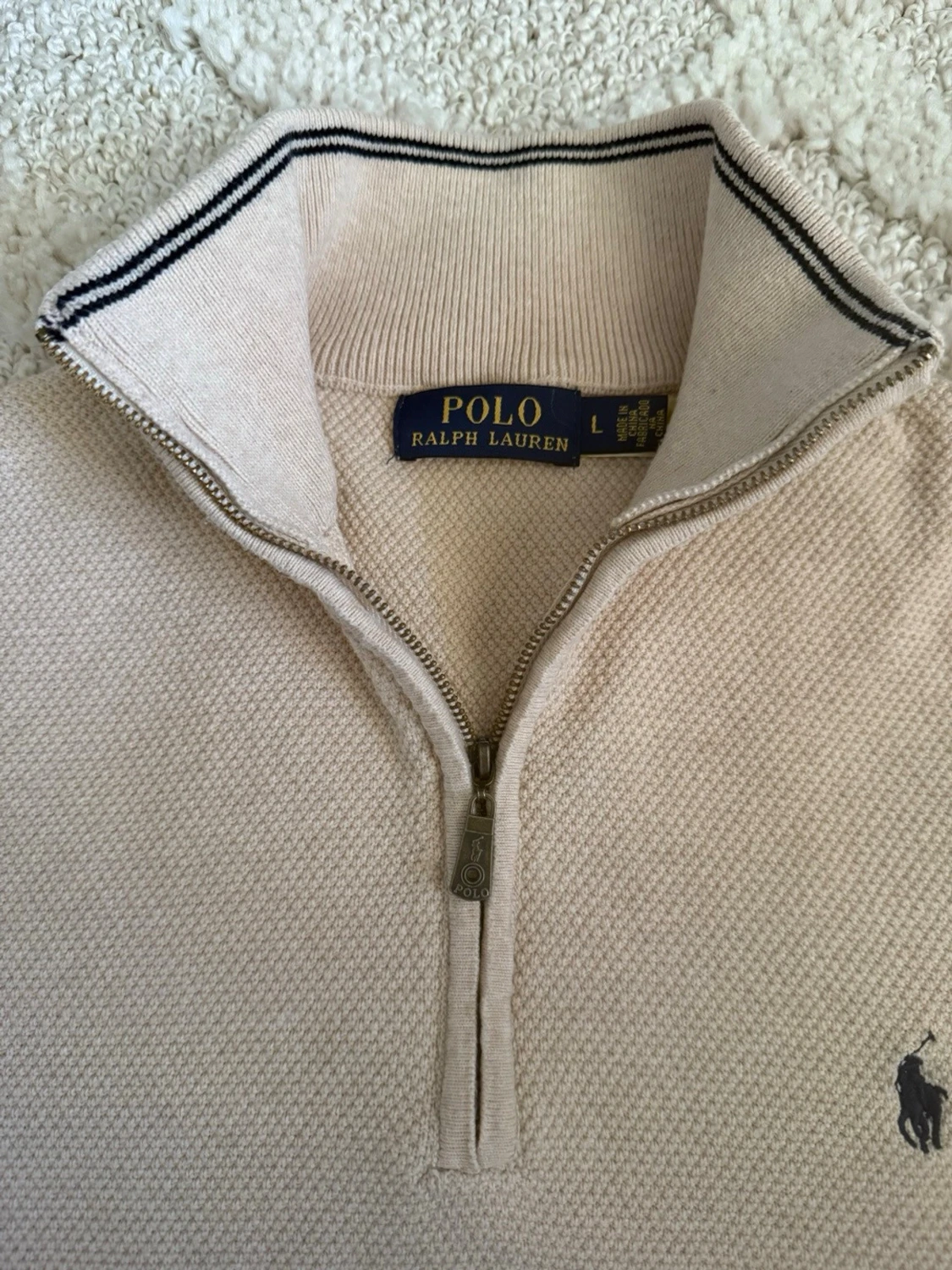 Ralph Lauren Half Zip Sweatshirt – Beige - 2