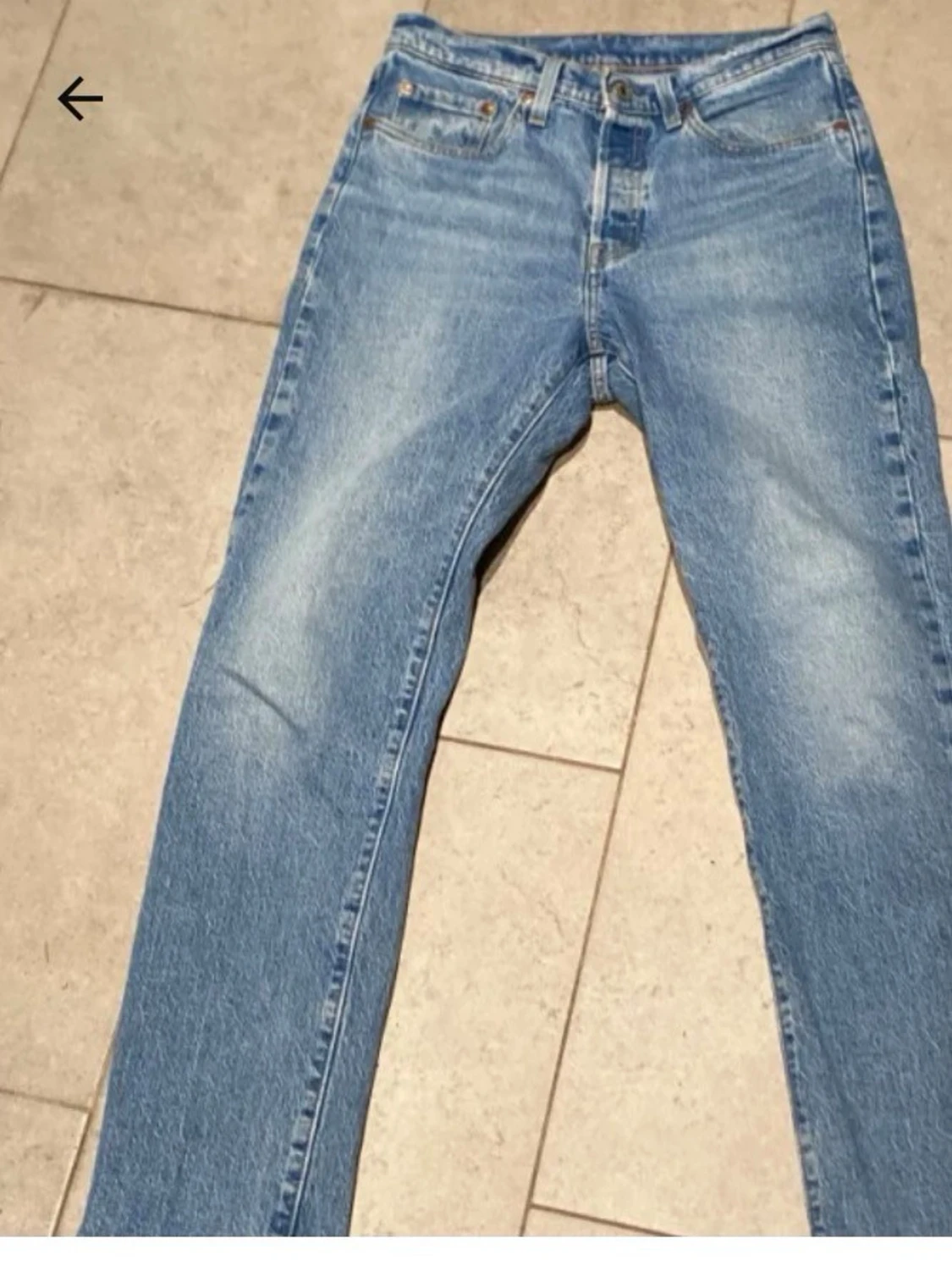 Blå raka jeans med hög midja