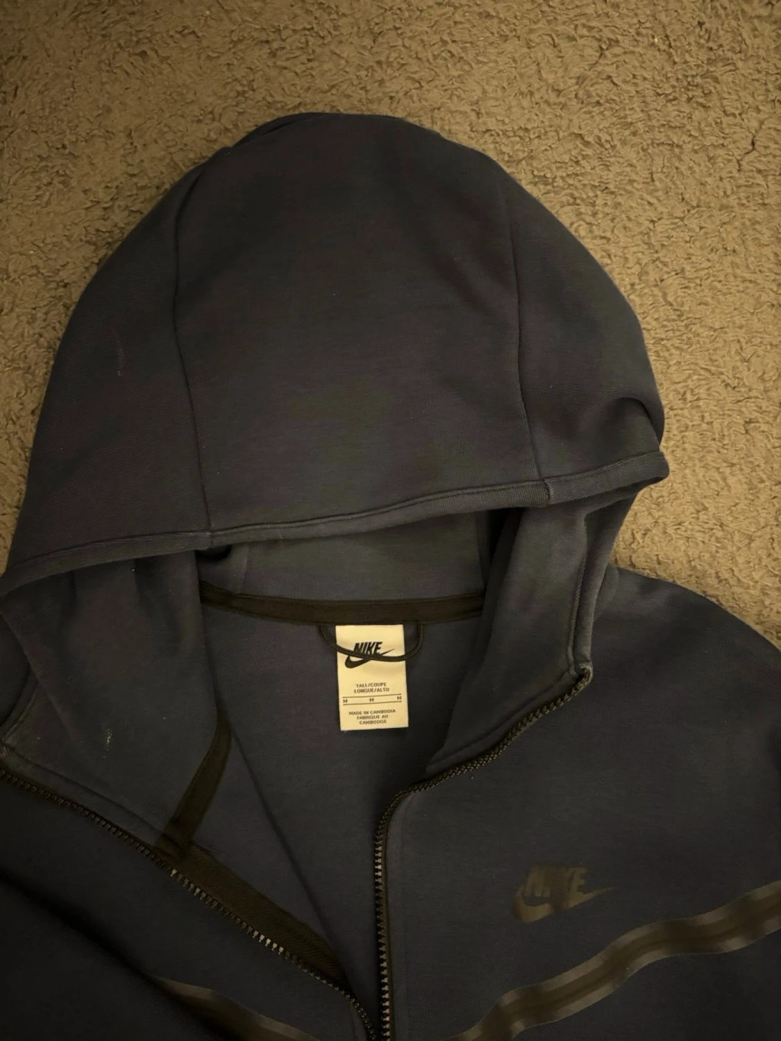 Mörkblå Nike hoodie med dragkedja - 2