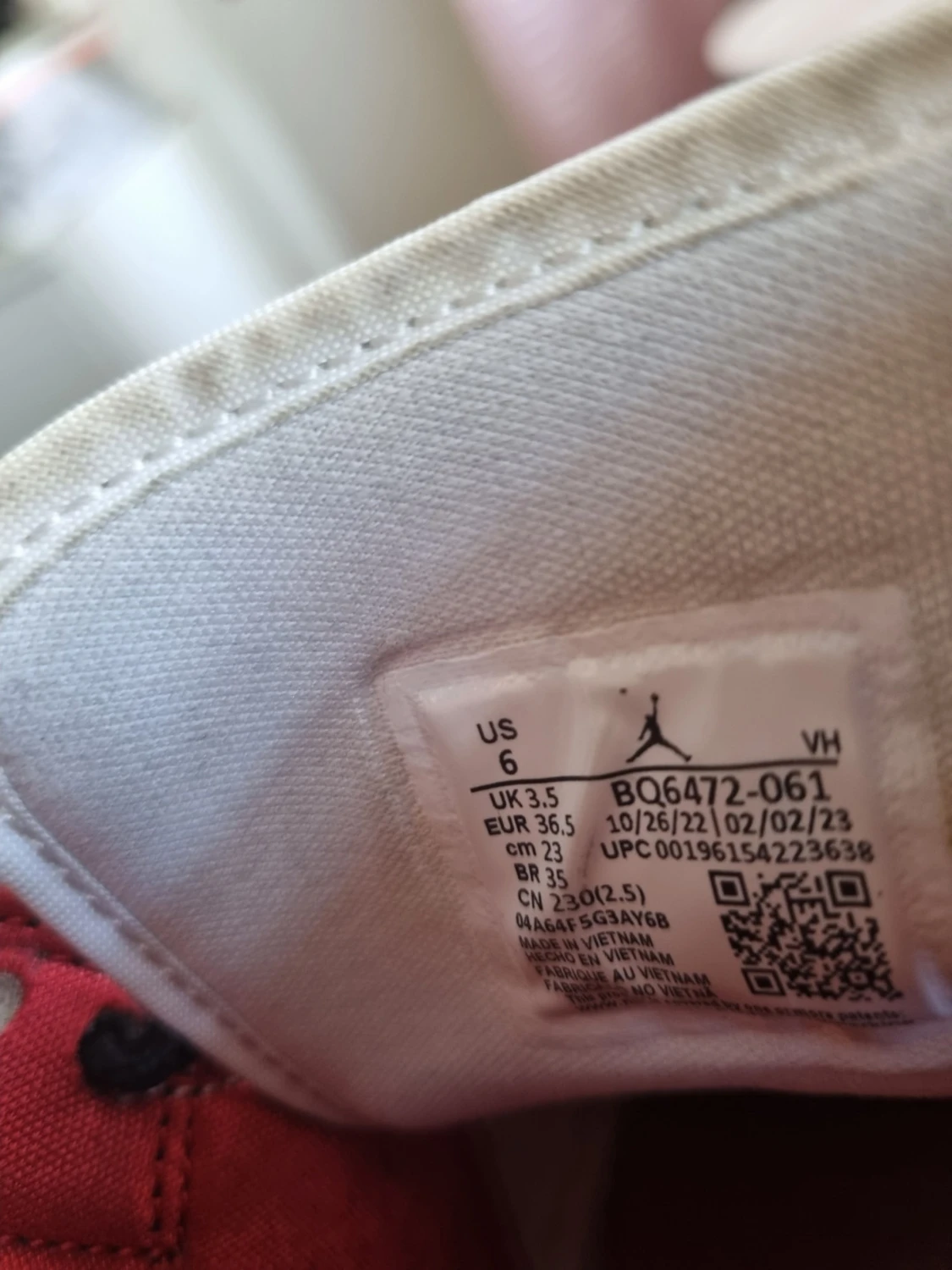 Air Jordan 1 svart/vit/röd - 5