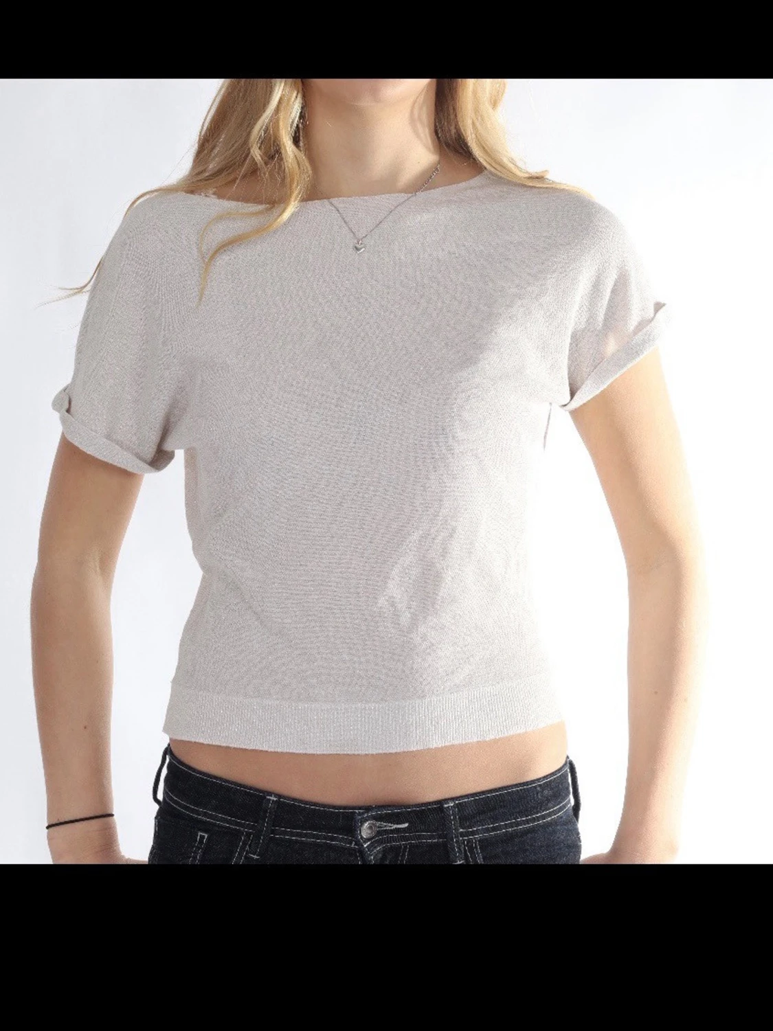 Ljusbeige croppad topp