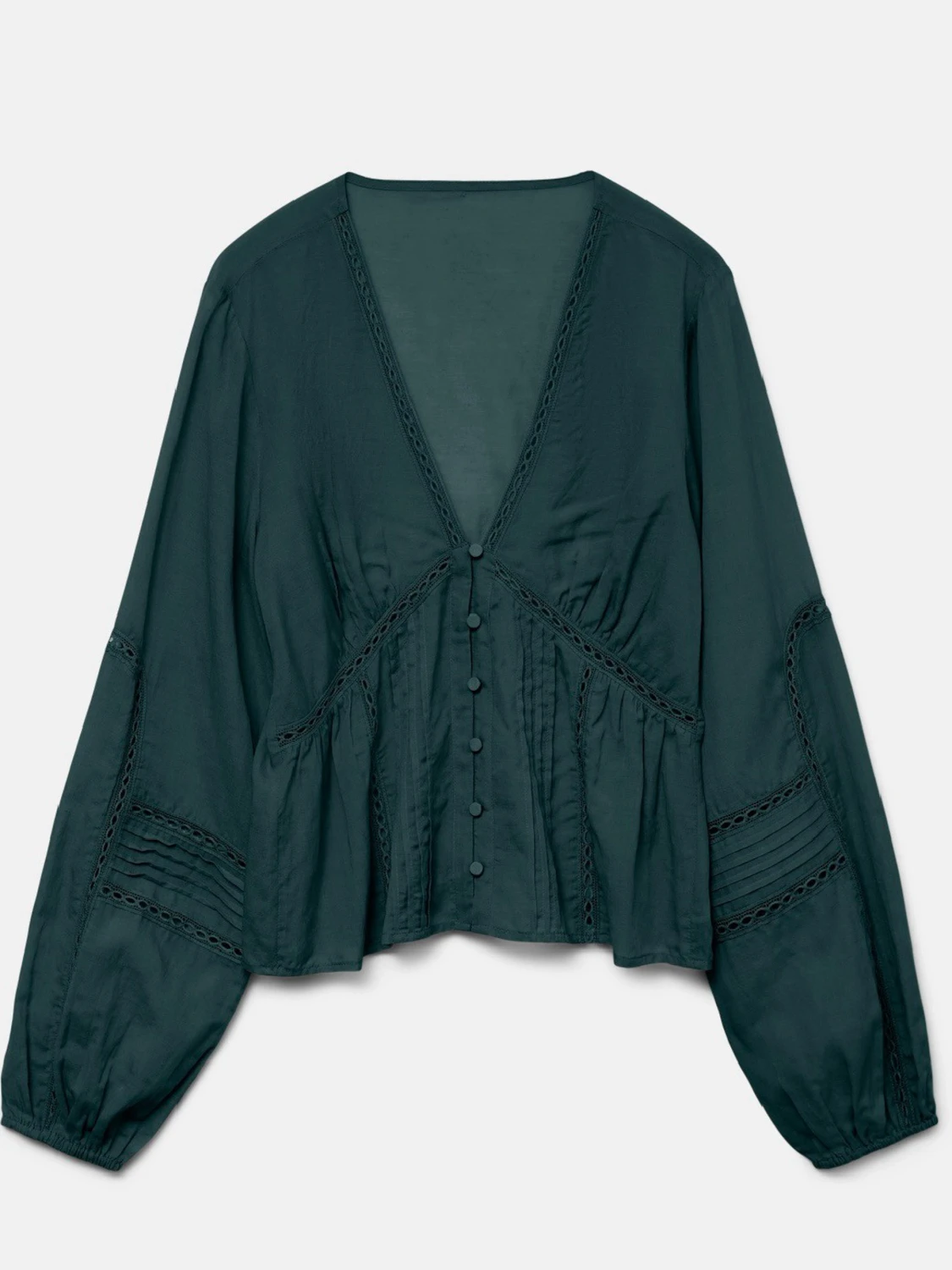 Supertrendig mörkgrön blus från Vero Moda – Helt ny med prislapp, storlek 38