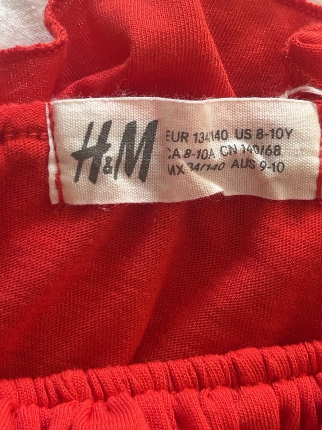 Röd offshoulder topp med volang - 2