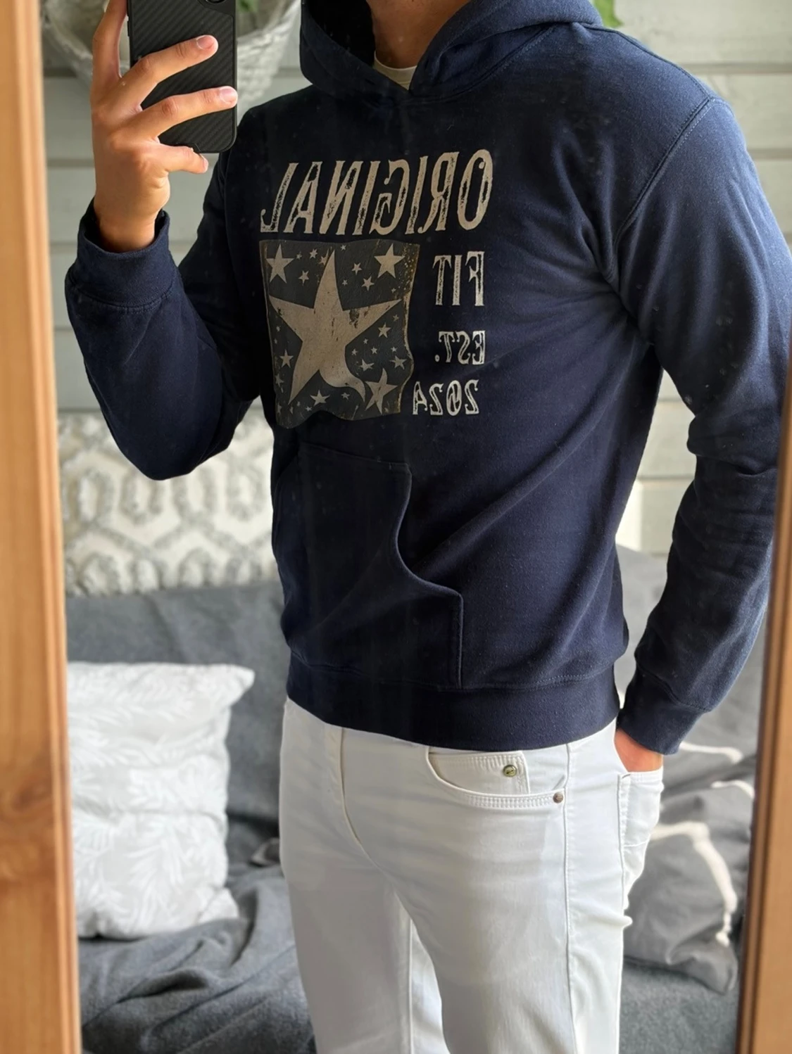Hoodie mörkblå