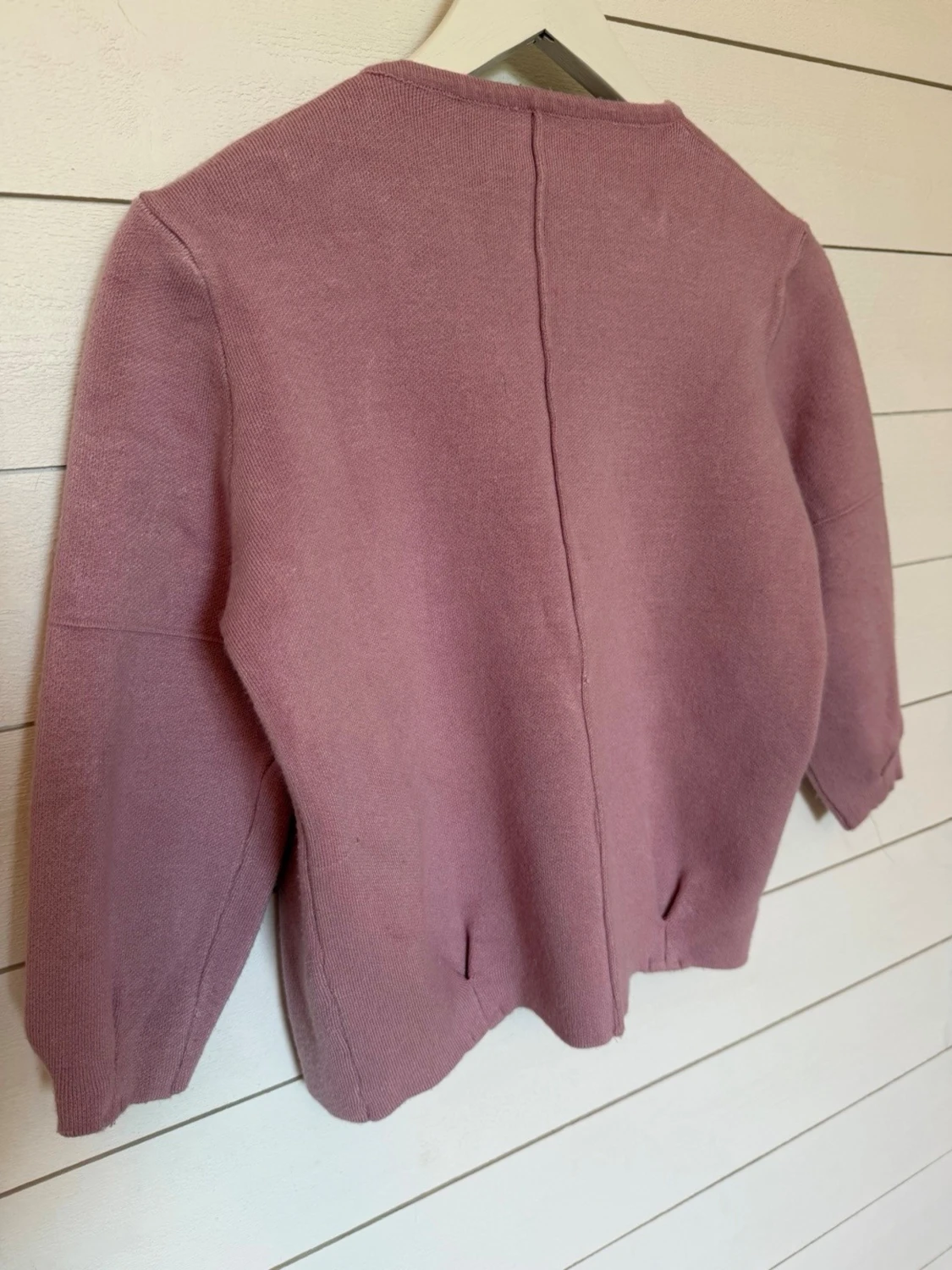 Ljusrosa kofta med trekvartsärm - 3