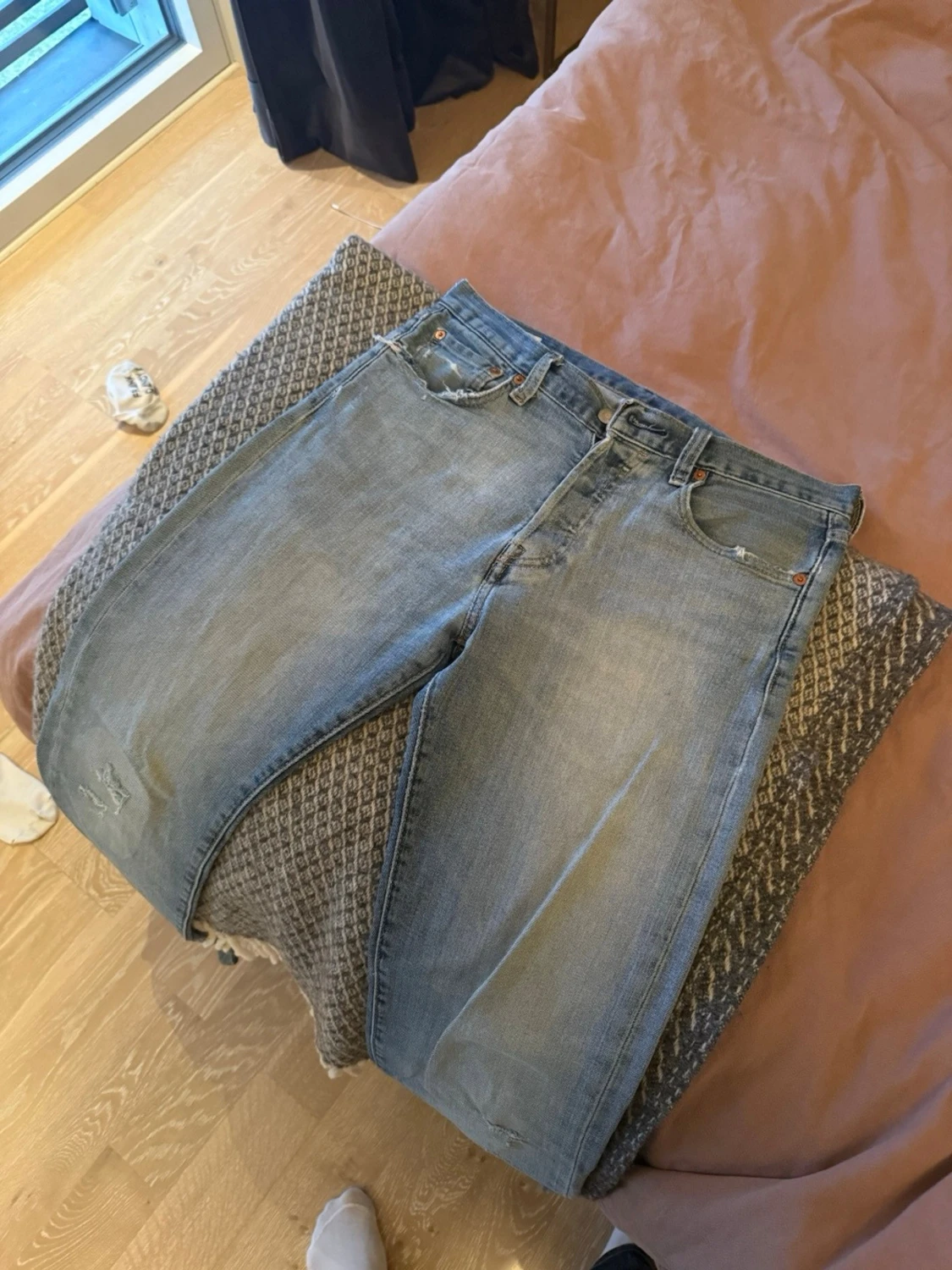 Levi's ljusblå raka jeans - 1