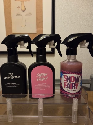 Parfym testers 2ml perfume split bundle scent body spray body mist  - Perfume testers set  1x 2ml Lush The Comforter   1x 2ml Lush Snow Fairy  1x 2ml Lush Snow Fairy Glitter Mist   Please check out my other listings for more testers  If you only want to buy a tester separately just let me know