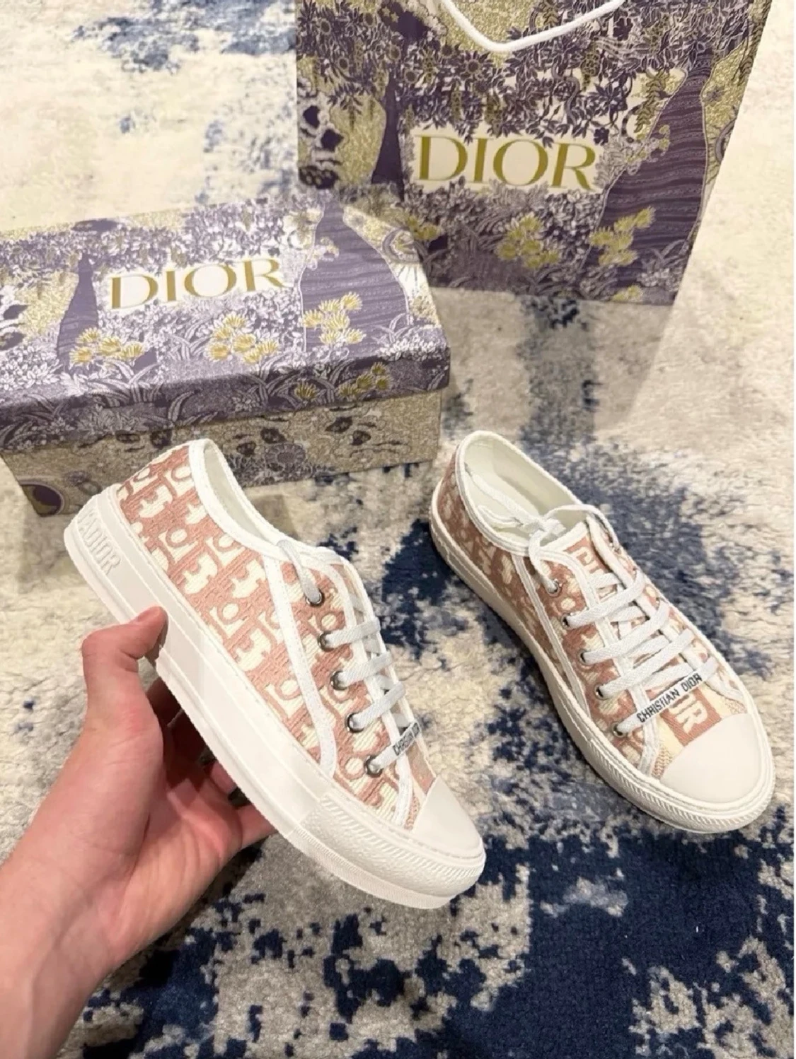 Rosa Dior sneakers med monogram - 2