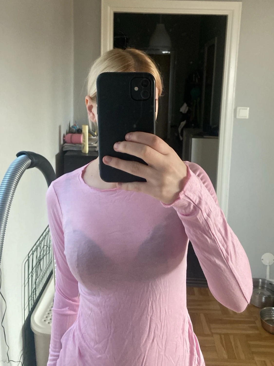 Ljusrosa långärmad topp