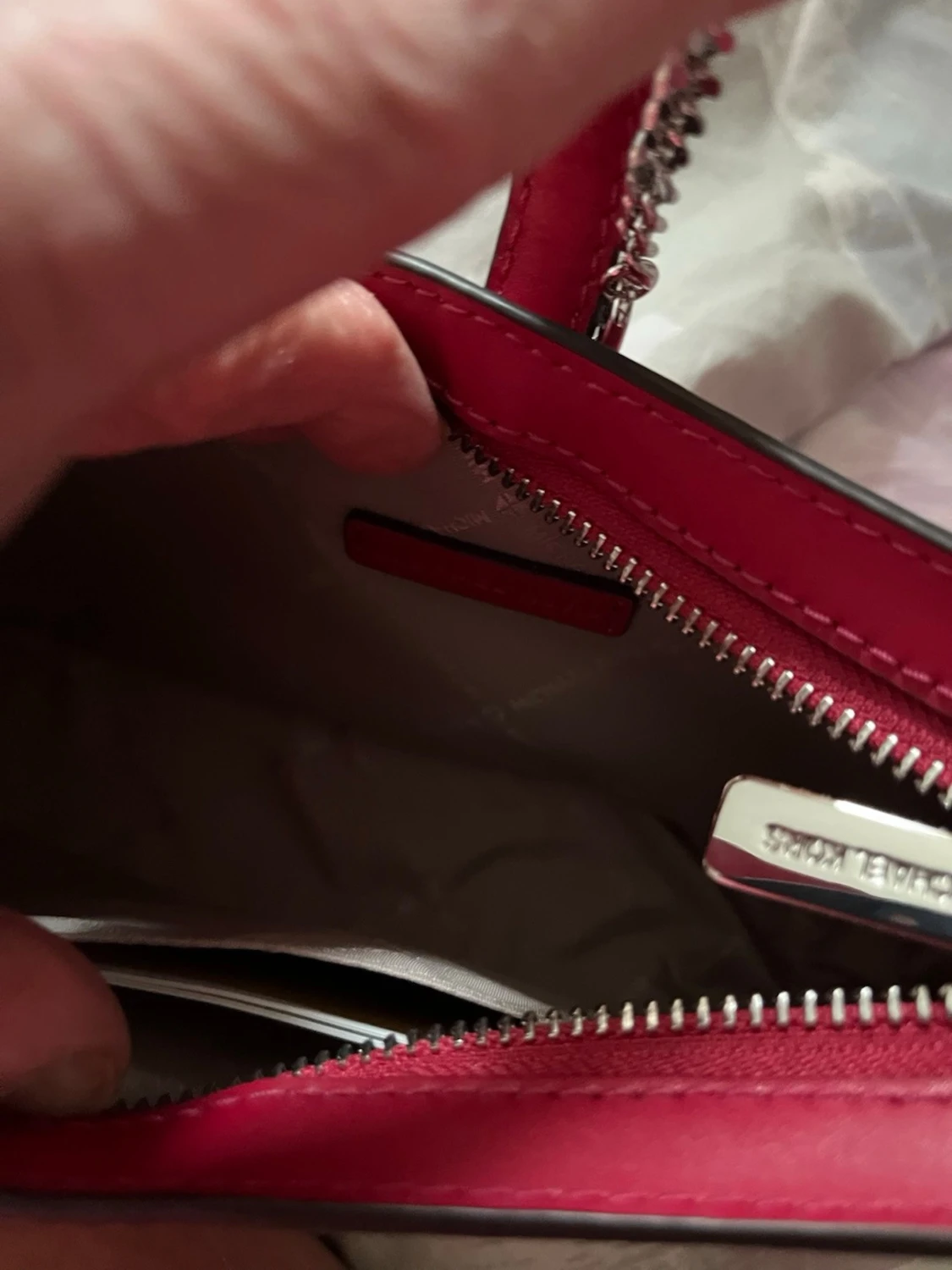 Mörk hallonröd läderväska Michael Kors - 2