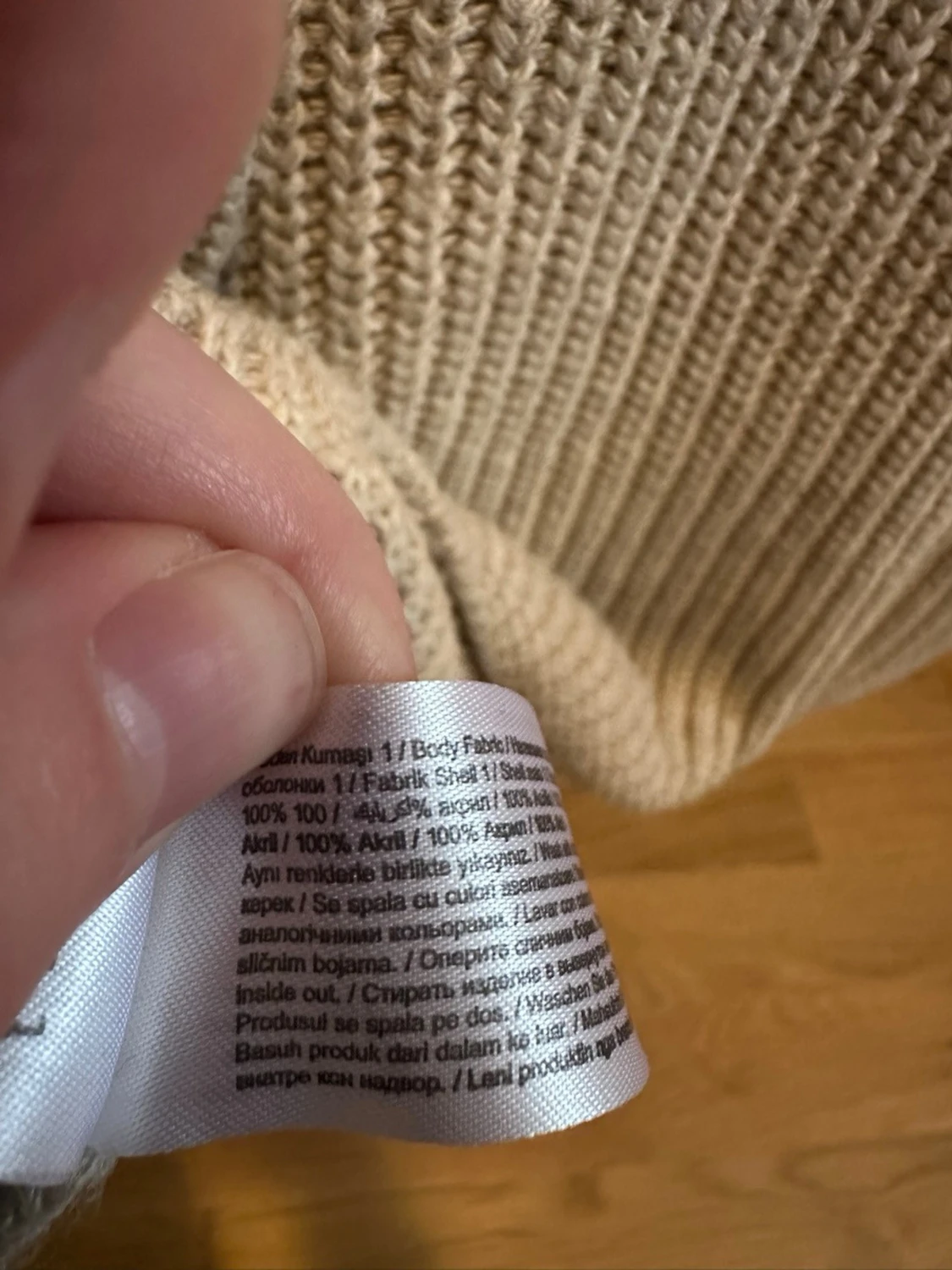 Beige översized tröja i stl M  - 5