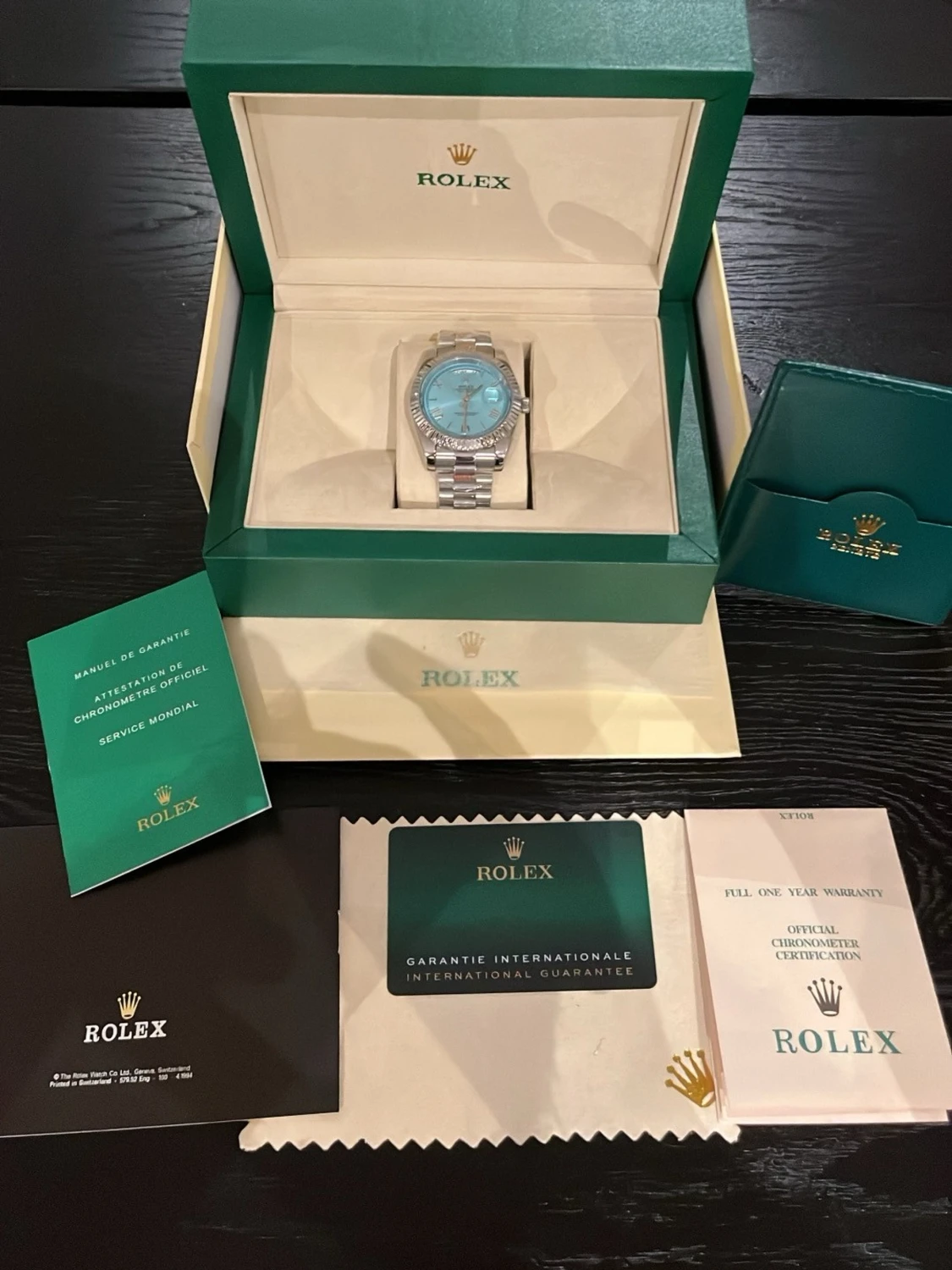 Rolex Day-Date silver/blå klocka - 3