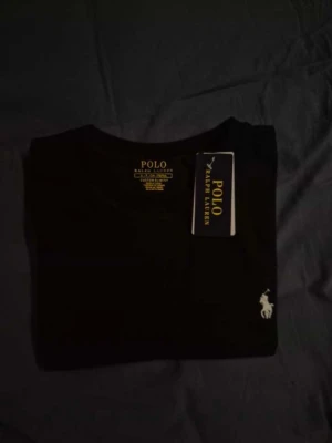 Svart t-shirt från Polo Ralph Lauren - Säljer en snygg herr t-shirt från Ralph lauren | I färgen svart med vit logga och storlek S | Helt ny och fräsch | Hör av er för mer information/bilder! 