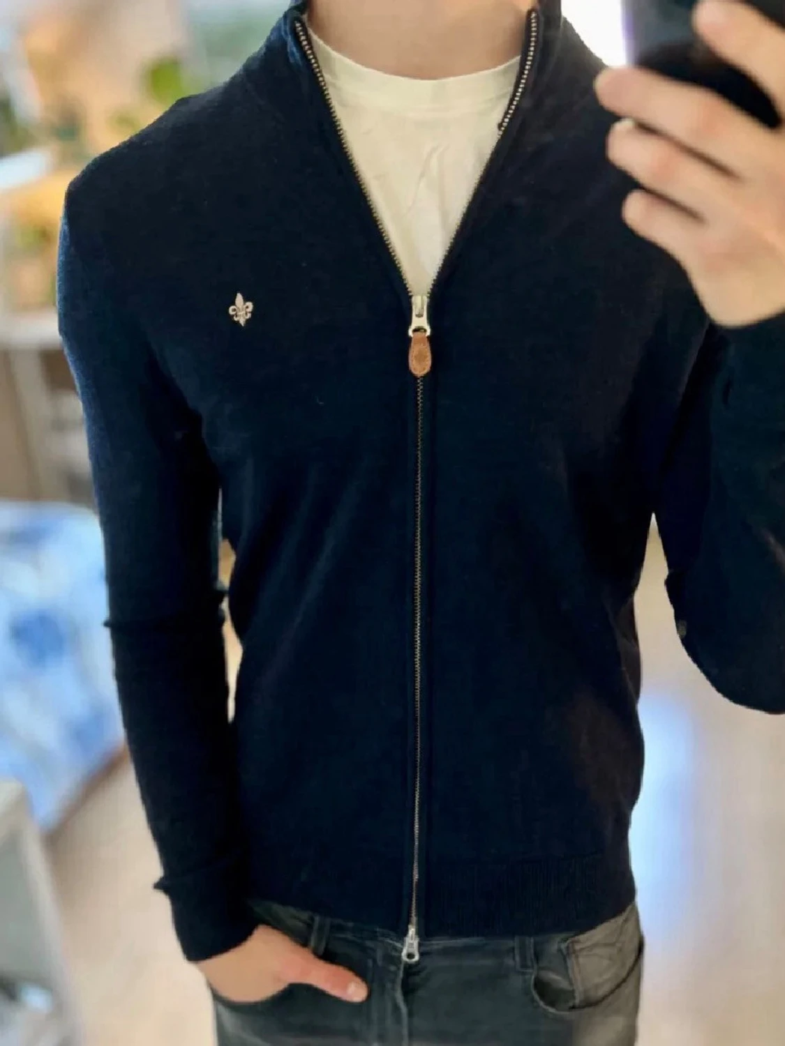 Mörkblå Morris hel zip - 1