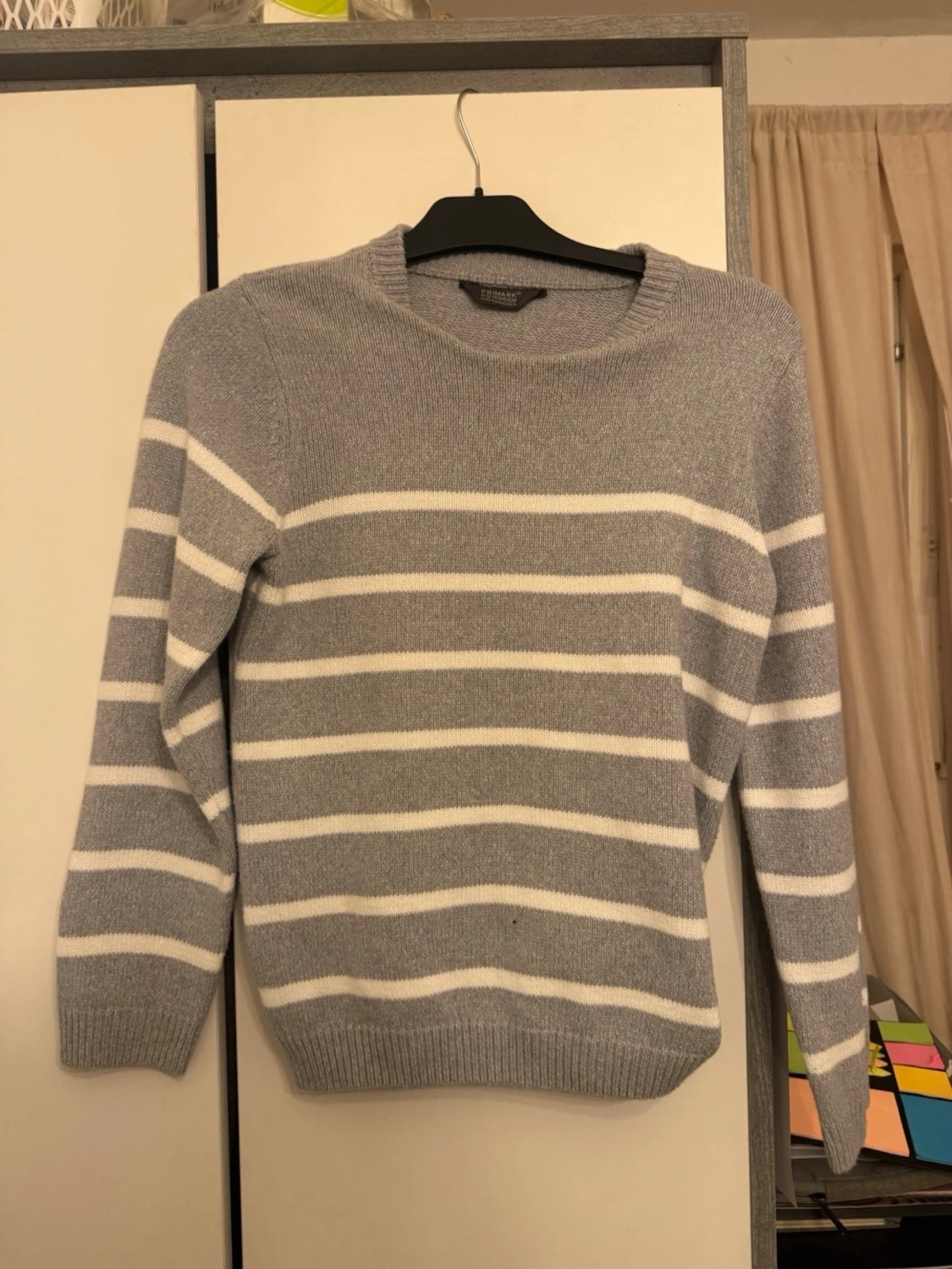 Gråvit randig stickad tröja Primark - 1