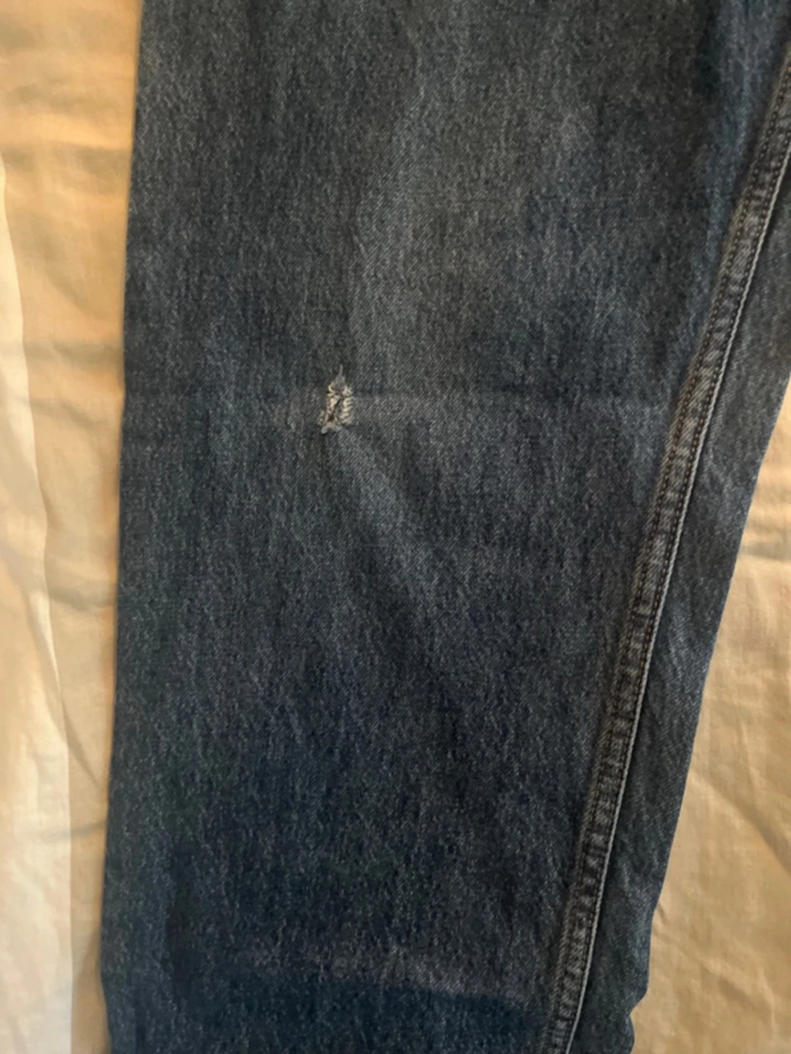 Mörkblå raka jeans - 1