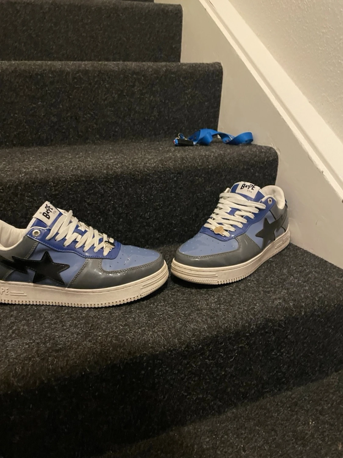 Blå BAPE STA sneakers med svart stjärna - 2