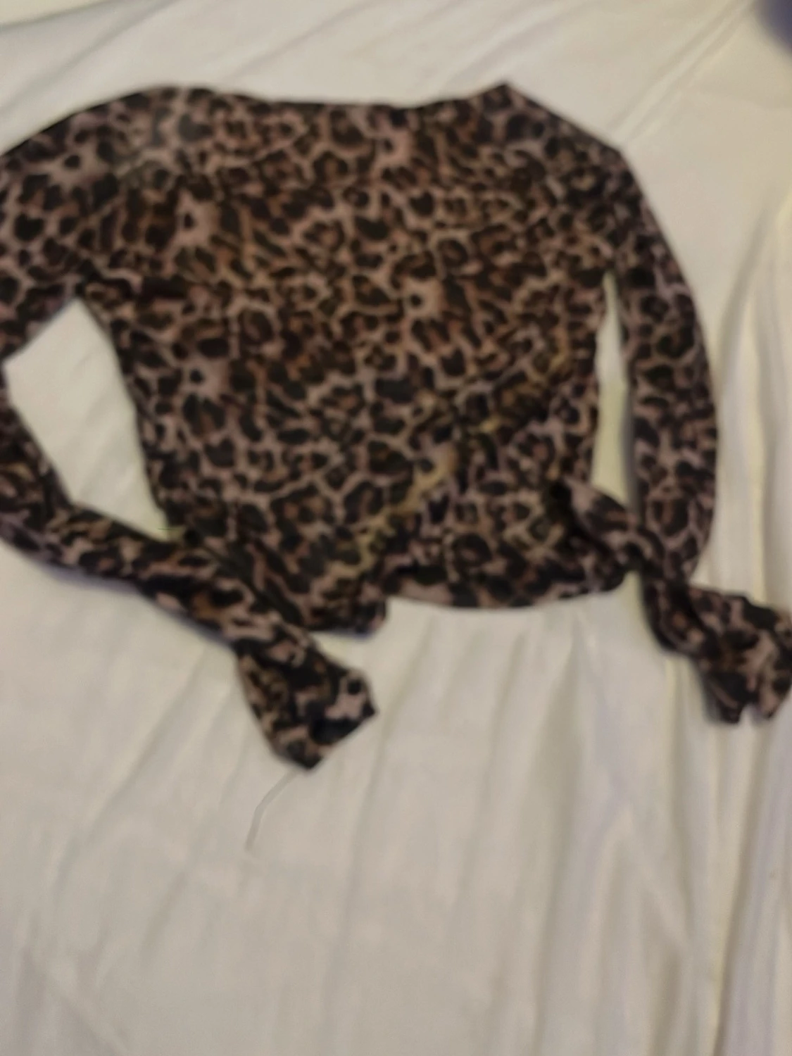 Leopardmönstrad mesh topp från SHEIN - 2