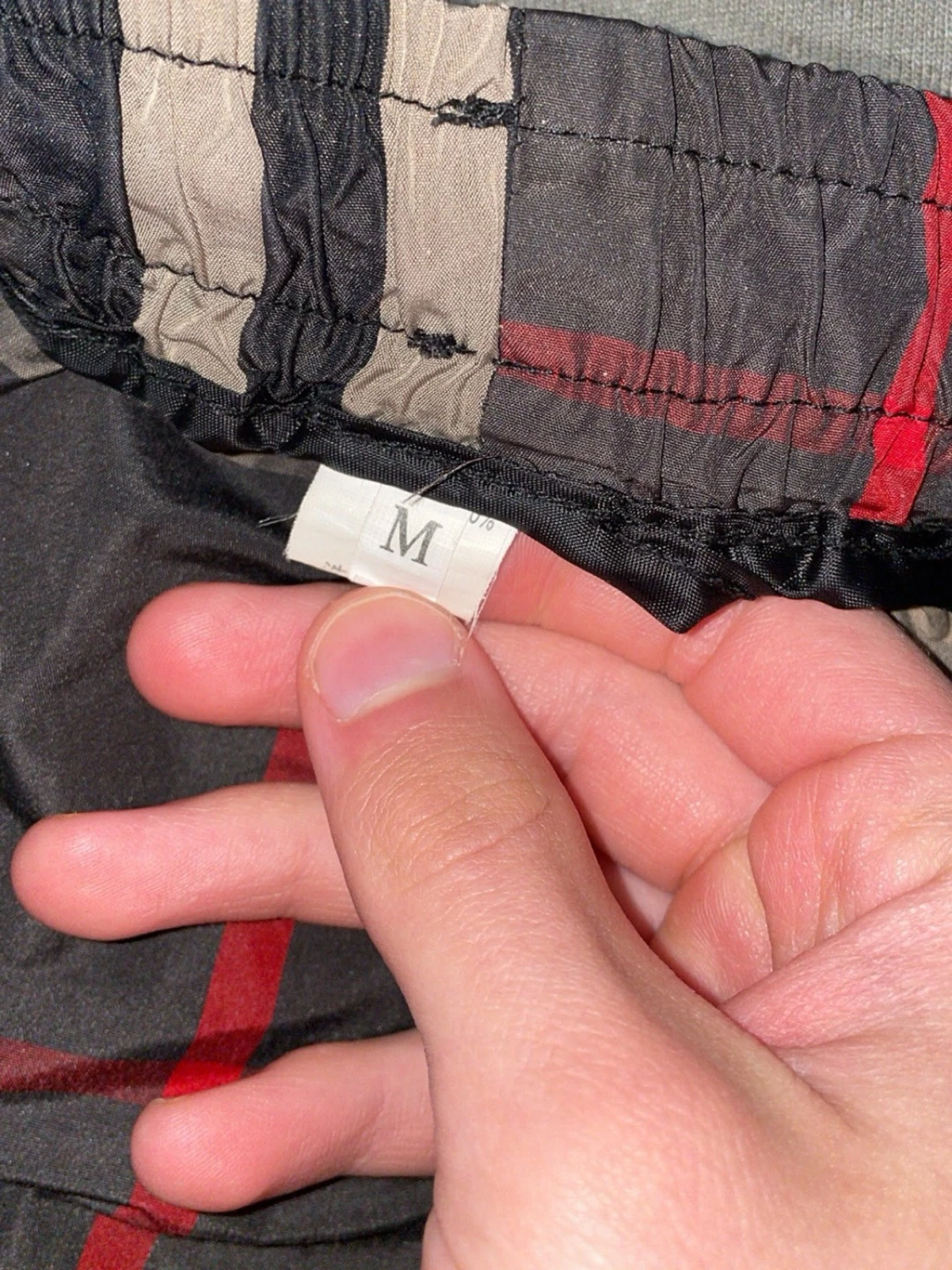 Rutig shorts med snörning - 1