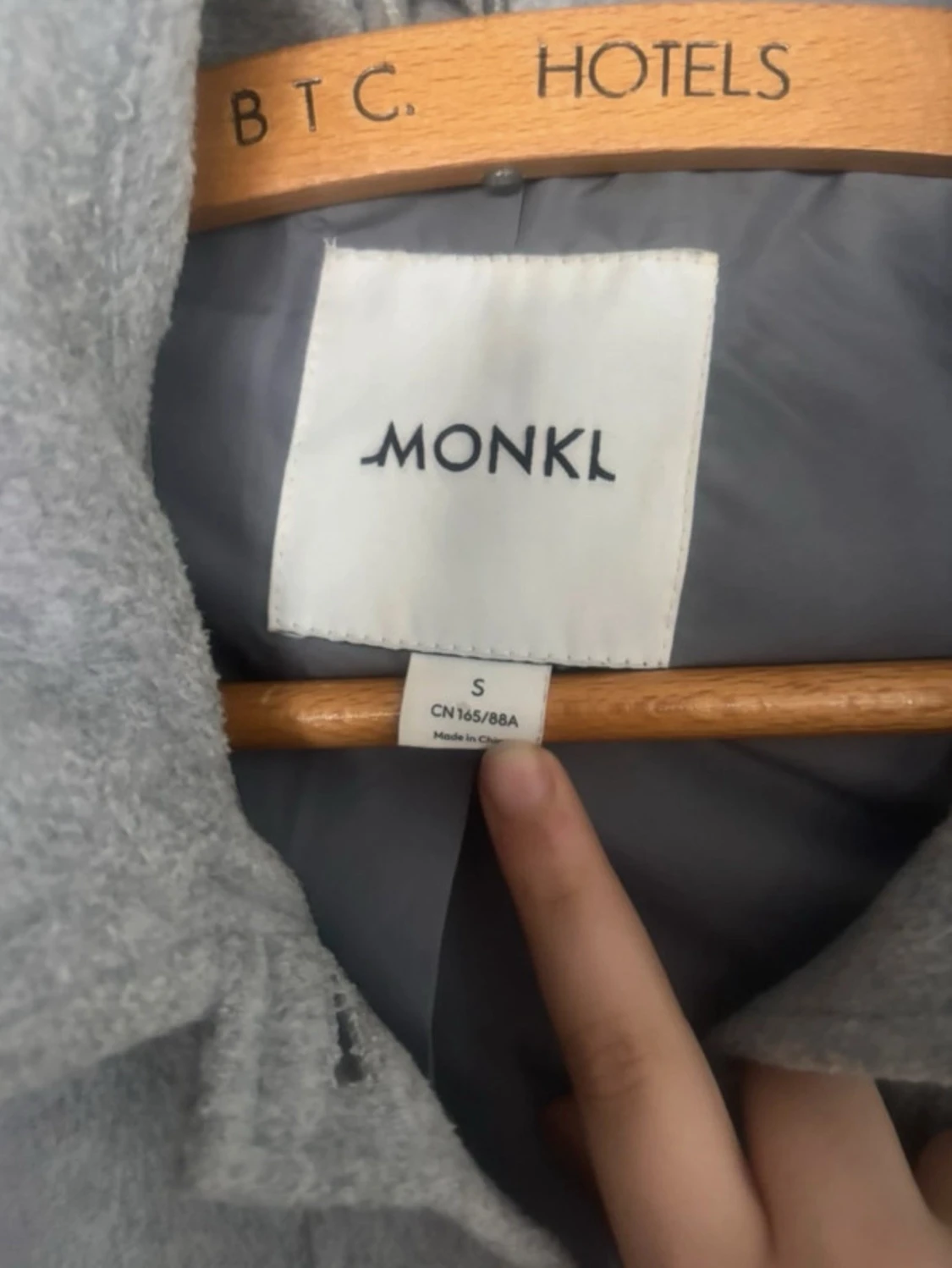  Monki Grey Wool-Blend Belted Jacket - 2