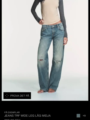 Wide leg jeans med låg midja från Zara - Vill byta mina nya Zara jeans som är i storlek 32 mot 34 fick hem dom igår men mallen och det är borttaget 