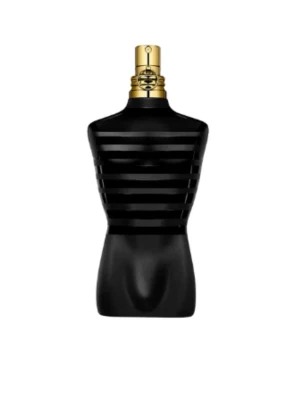 Jean Paul Gaultier Le Male Le Parfum - En ikonisk parfymflaska formad som en manlig torso i matt svart med horisontella ränder och guldfärgad spraytopp. Flaskan har en modern och edgy design som verkligen sticker ut på hyllan. Perfekt för dig som gillar unika och stilrena dofter.