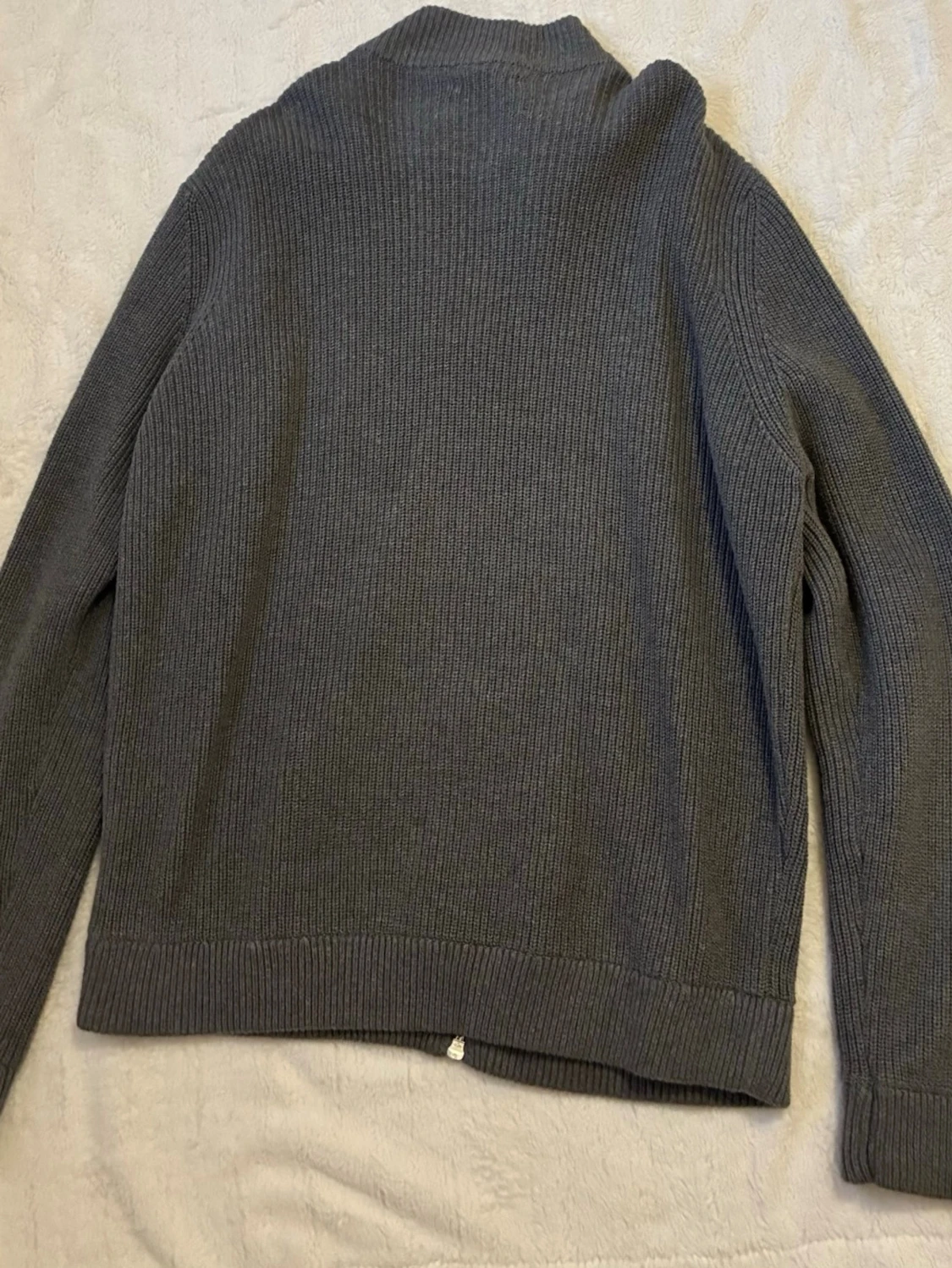Grå Stickad ziptröja  - 2