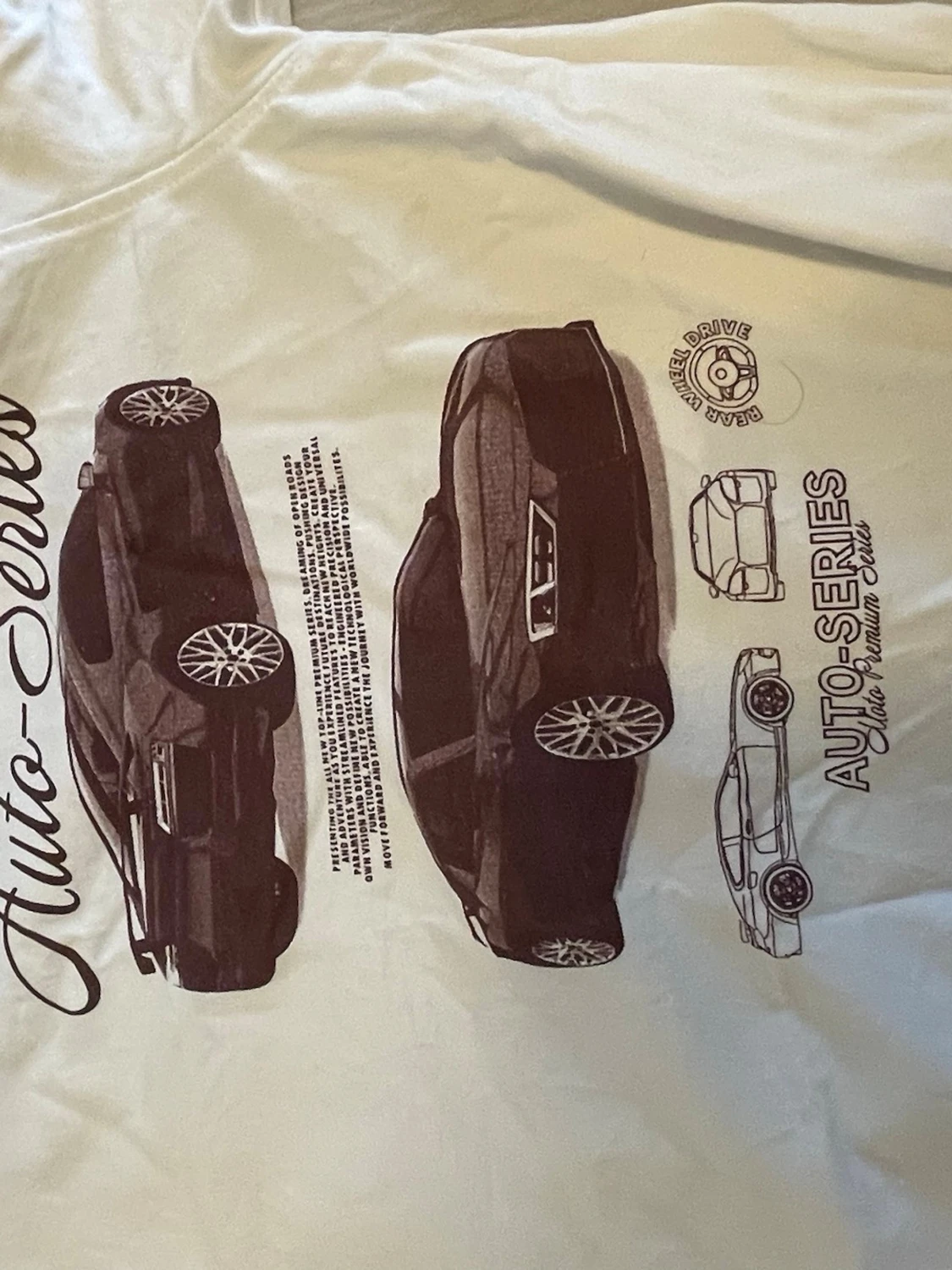 Vit t-shirt med biltryck Auto-Series