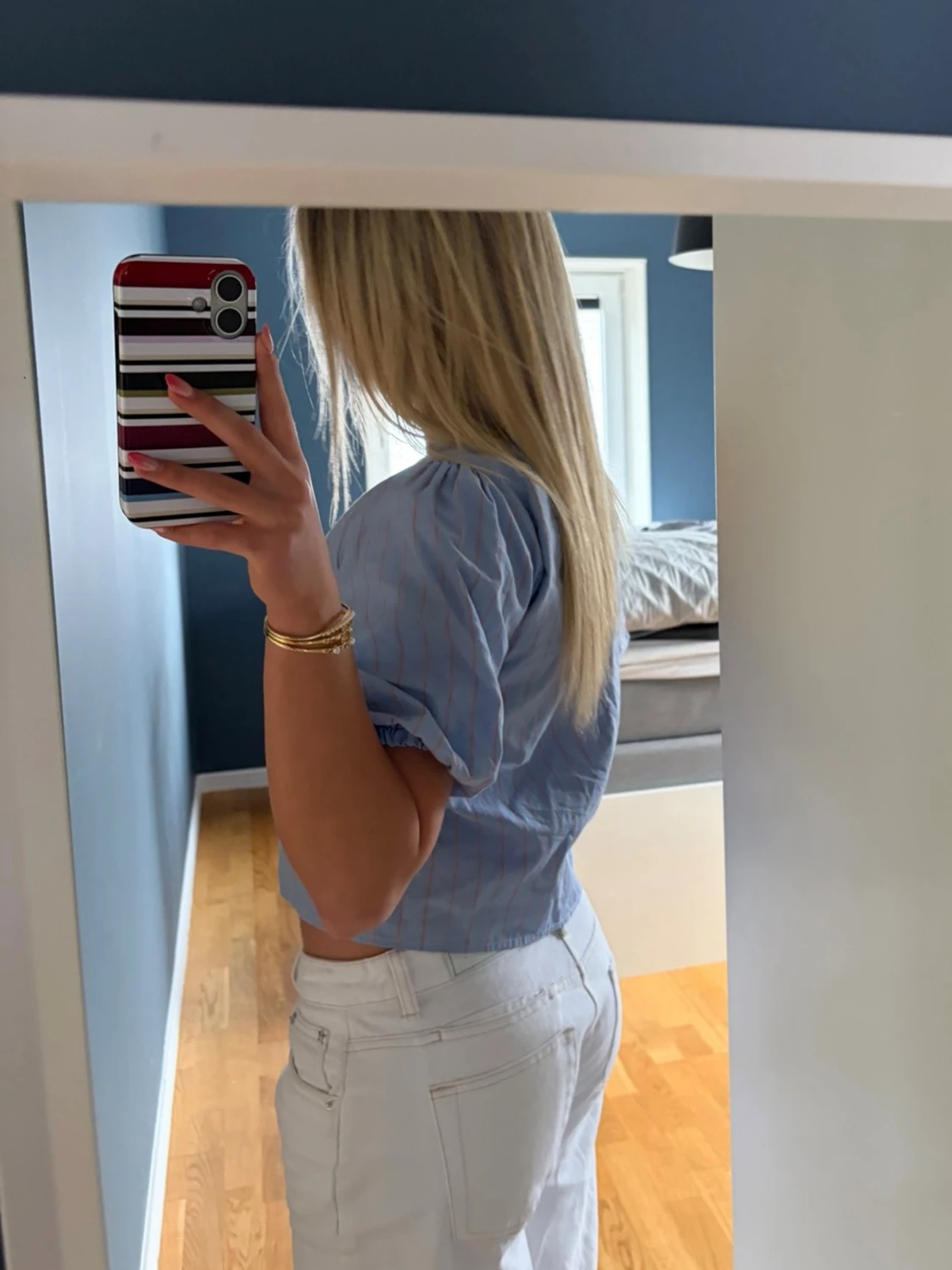 Blå randig blus !! - 3