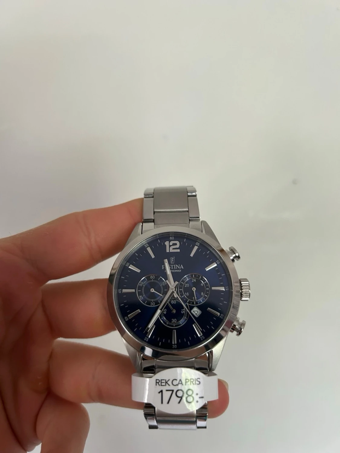 Festina silverklocka med blå urtavla - 1