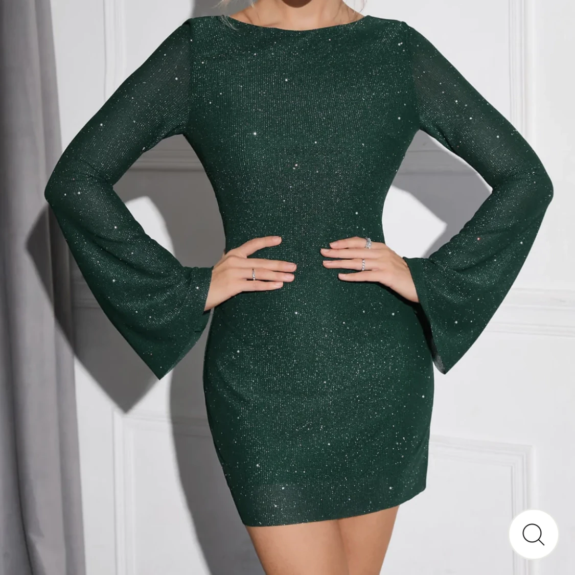 Grön glitter klänning - 90