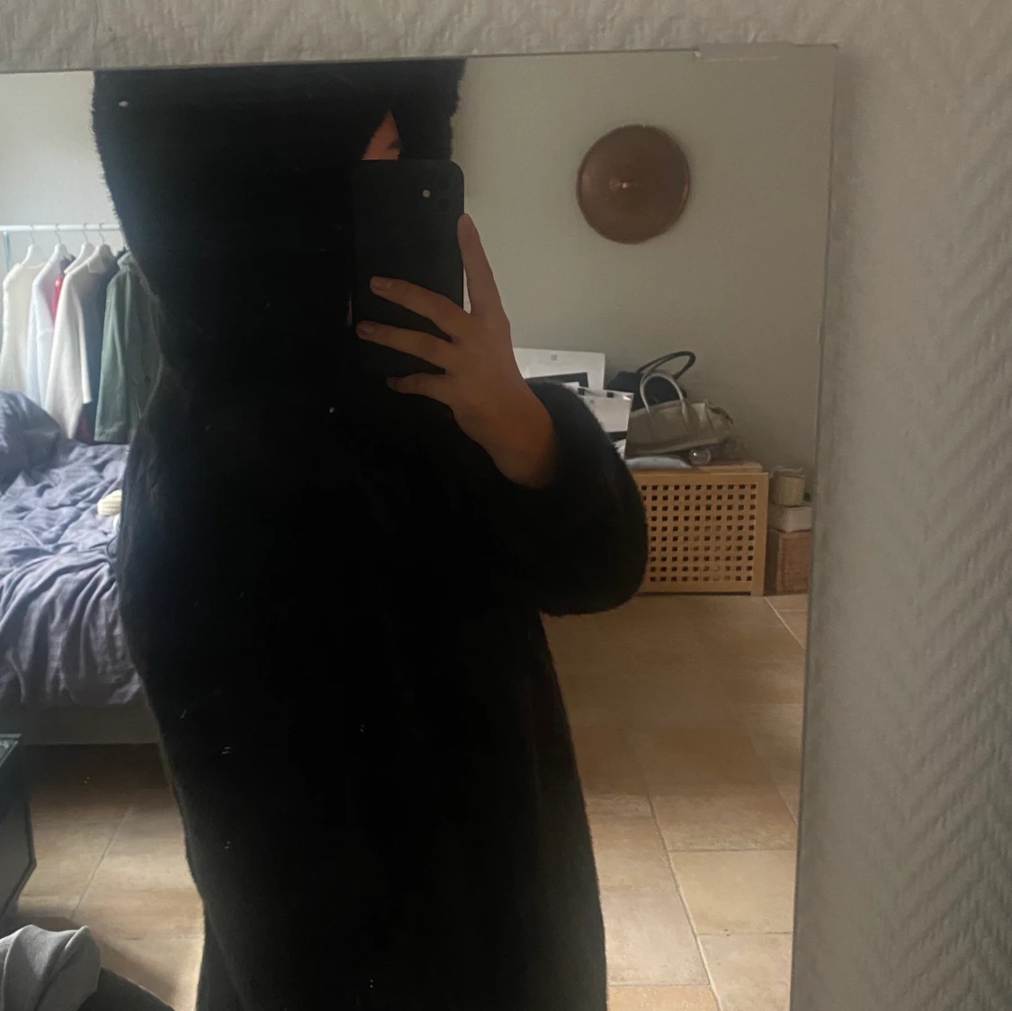 Fluffkappa med luva från Zara (EJ ÄKTA PÄLS) - 91