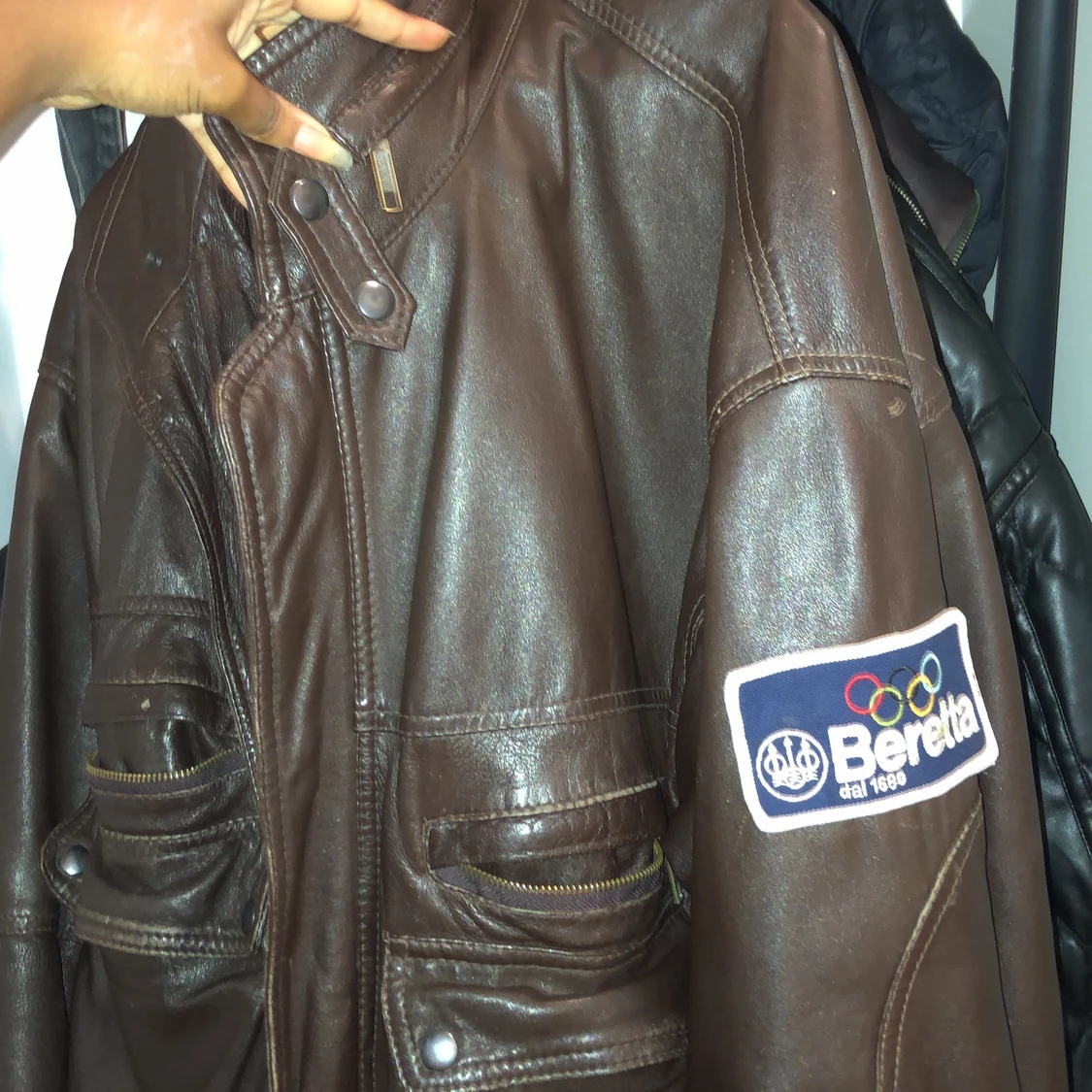 RETRO OVERSIZED LÄDERJACKA - 90