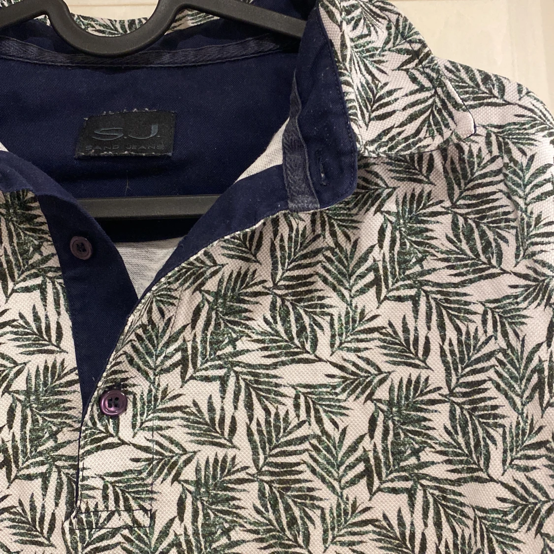 Pikétröja med bladmönster  - 91