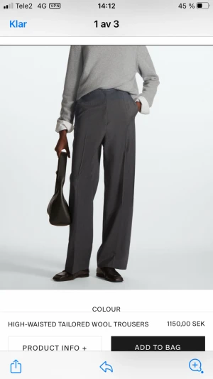 COS High waist byxor Slutsålda - Storlek 32, helt nya med lappen kvar, har kostat 1150 kr