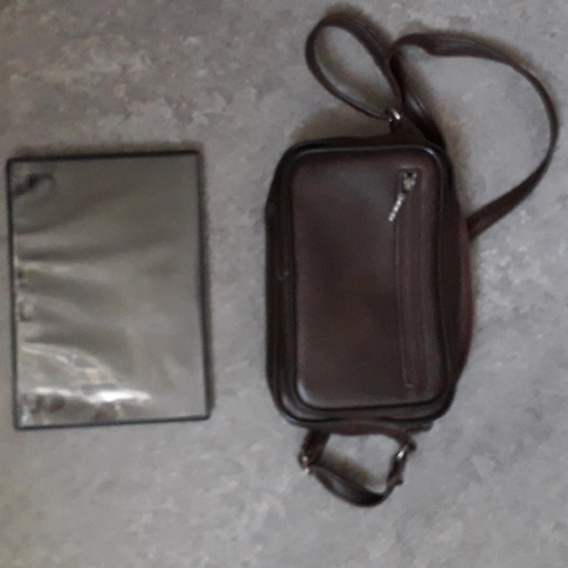 Retro läder väska två fack - 90