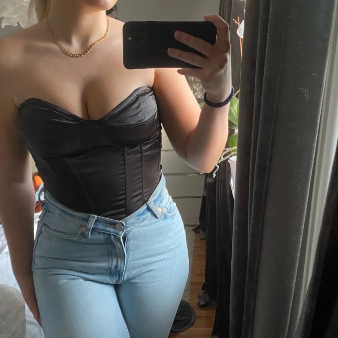 Svart korsett topp