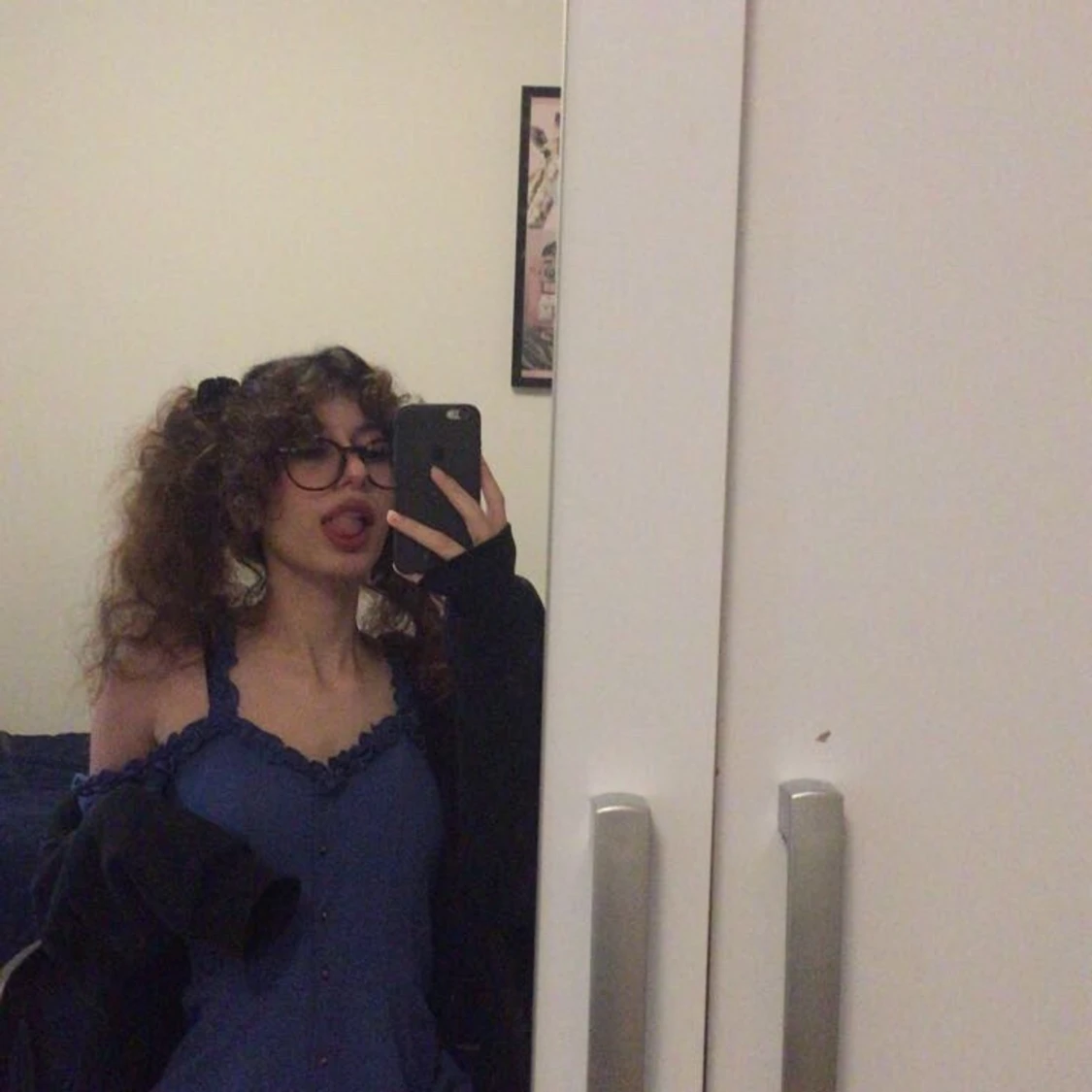 H&M blue off the shoulder strap dress XS