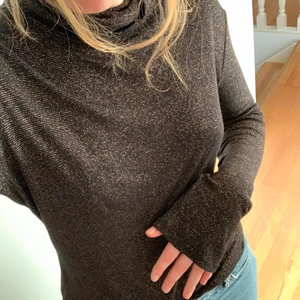 Glitter polotröja  - Brun glittrig polotröja. Lös passform, med långa armar. Bra sick 