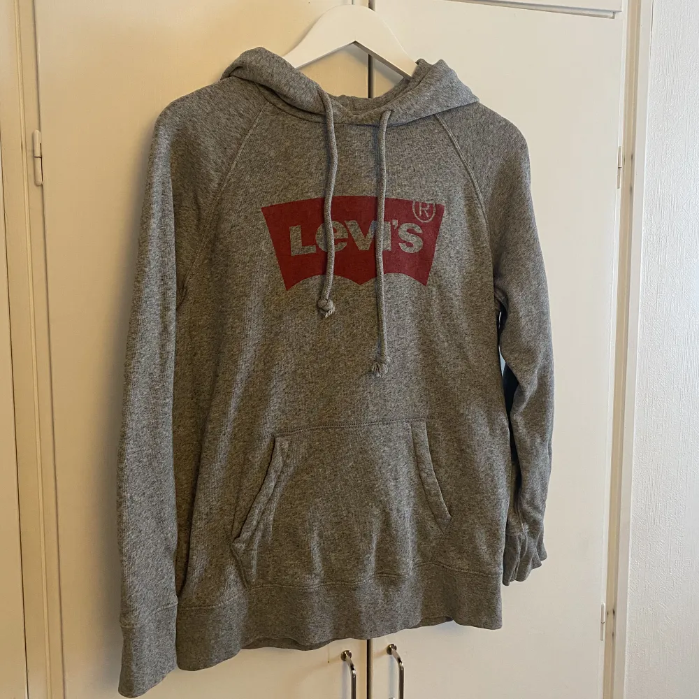 Grå Levi’s hoodie i jättebra skick, kanppt använd. Hoodies.