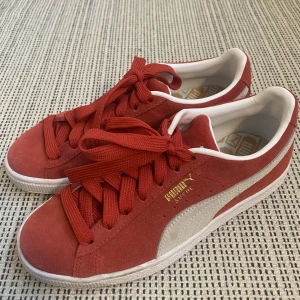 Puma sneakers  - Ett par röda Puma sneakers  Använt kanske en eller två gånger Säljer pga att jag aldrig använt dem riktigt 