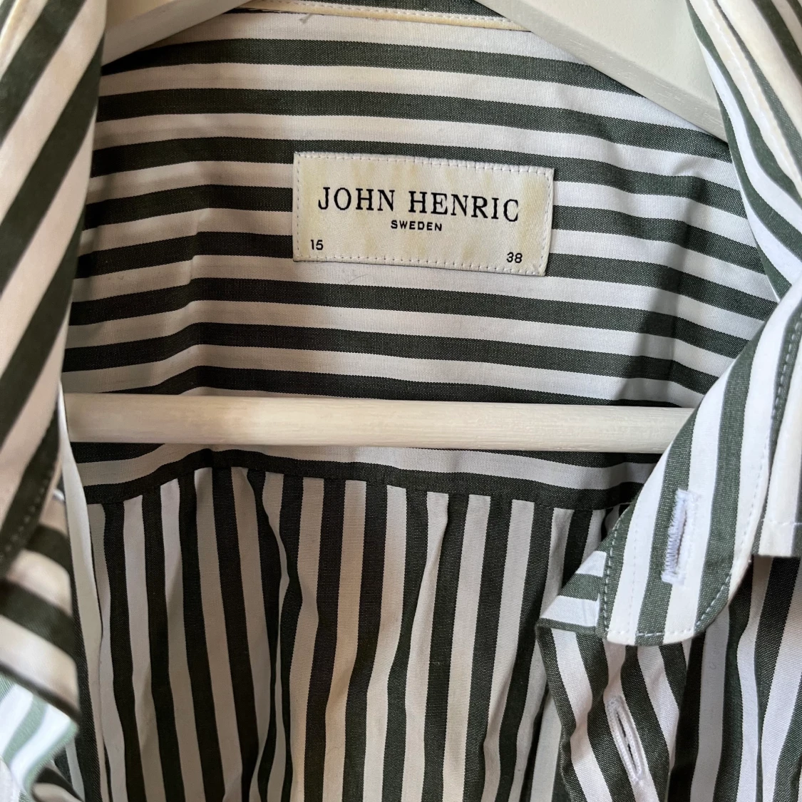 John Henric grön-randig Skjorta Strl 38/M - 90