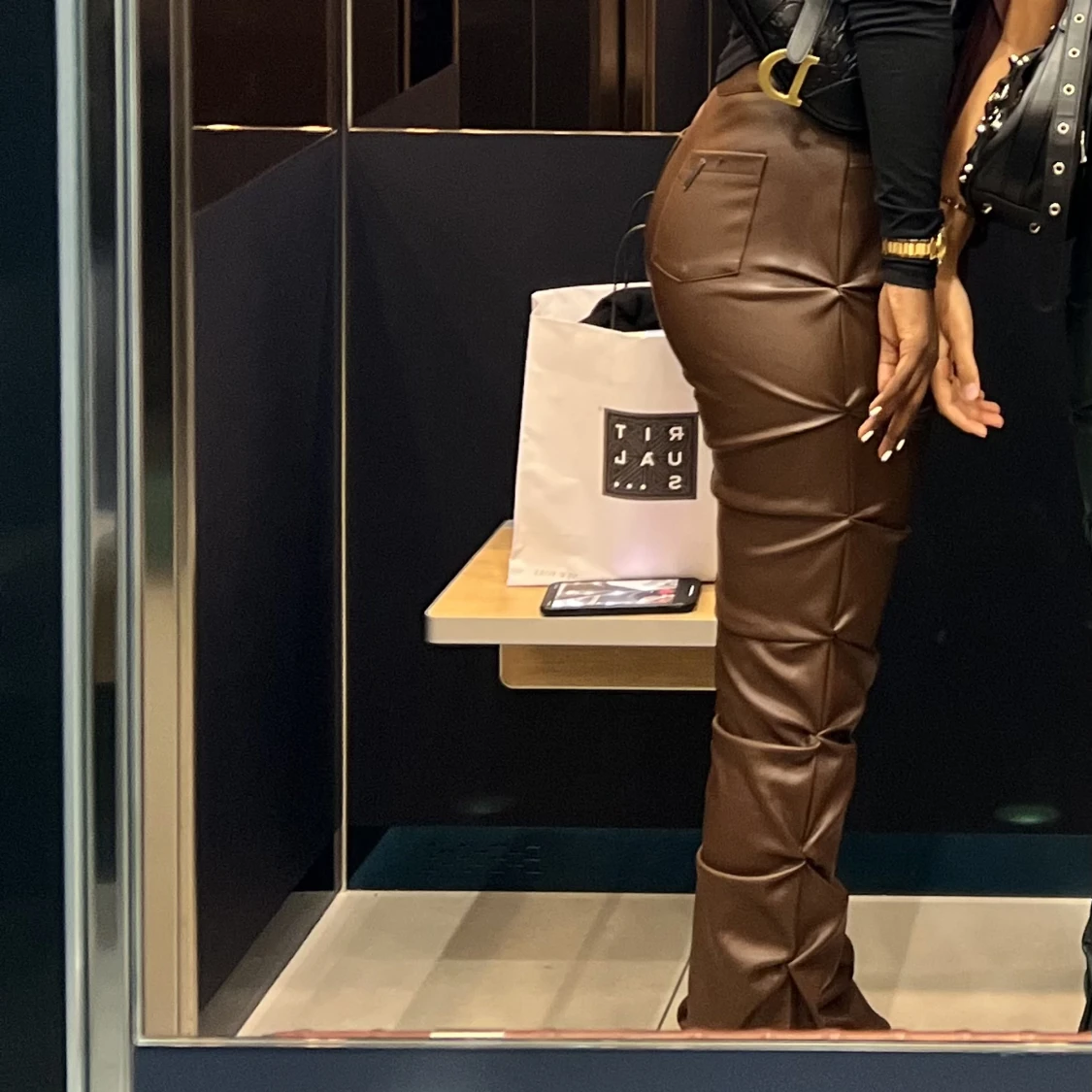 flared leather pants - 91