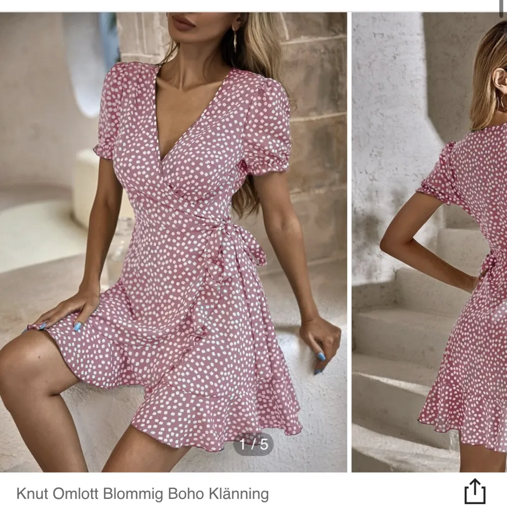 Säljer rosa klänning från shein för att jag råkade beställa 2 stycken, helt oanvänd! Jätte fint skick! 💗. Klänningar.