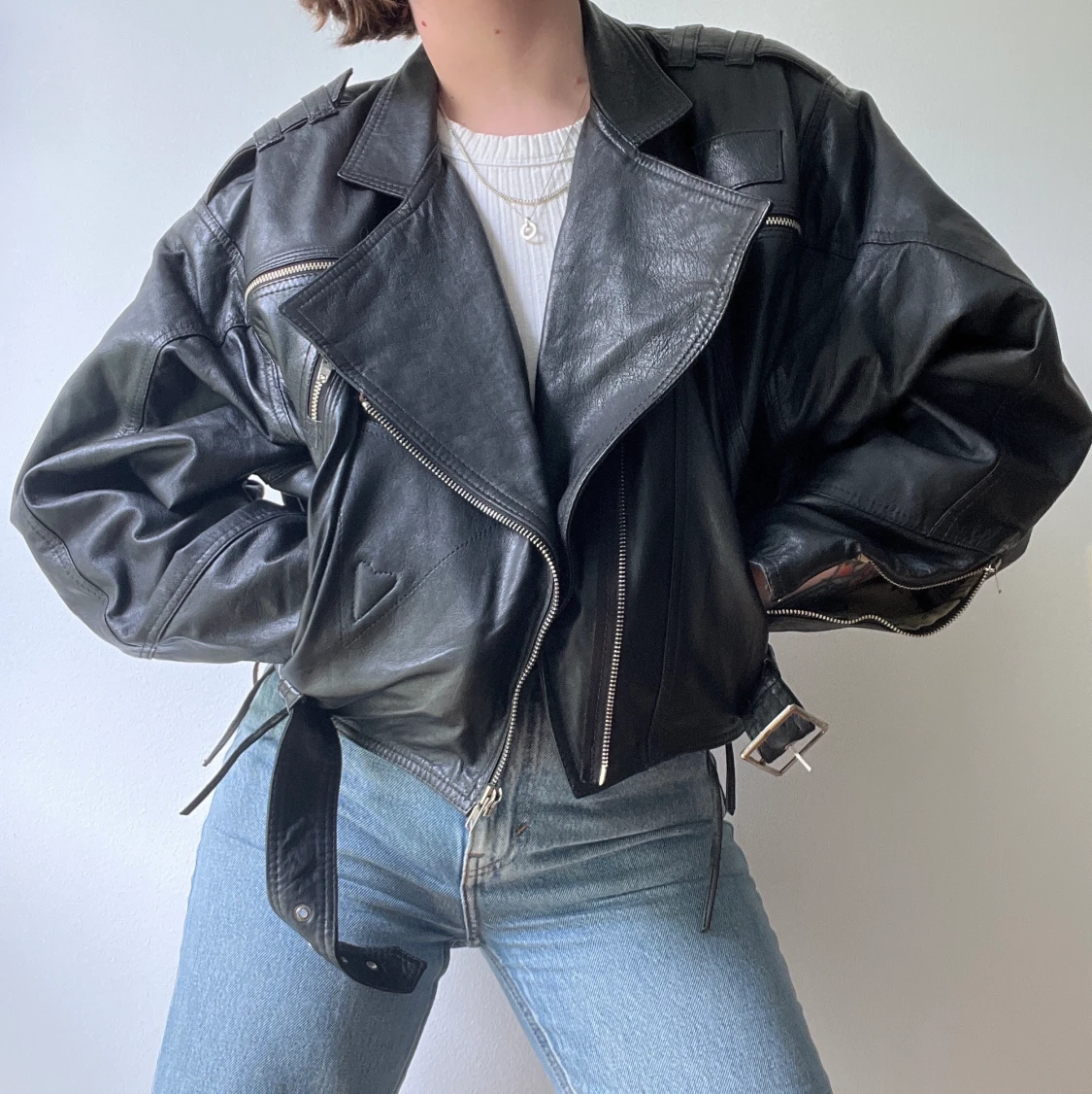 Unik vintage skinnjacka 