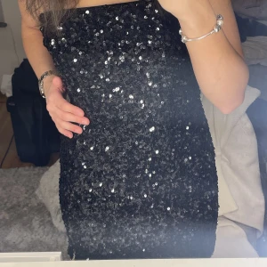 Nelly paljettklänning - Helt ny svart paljettklänning från Nelly med lappen kvar, endast testad. Slutsåld i storlekarna och passar perfekt till nyår. I storlek S