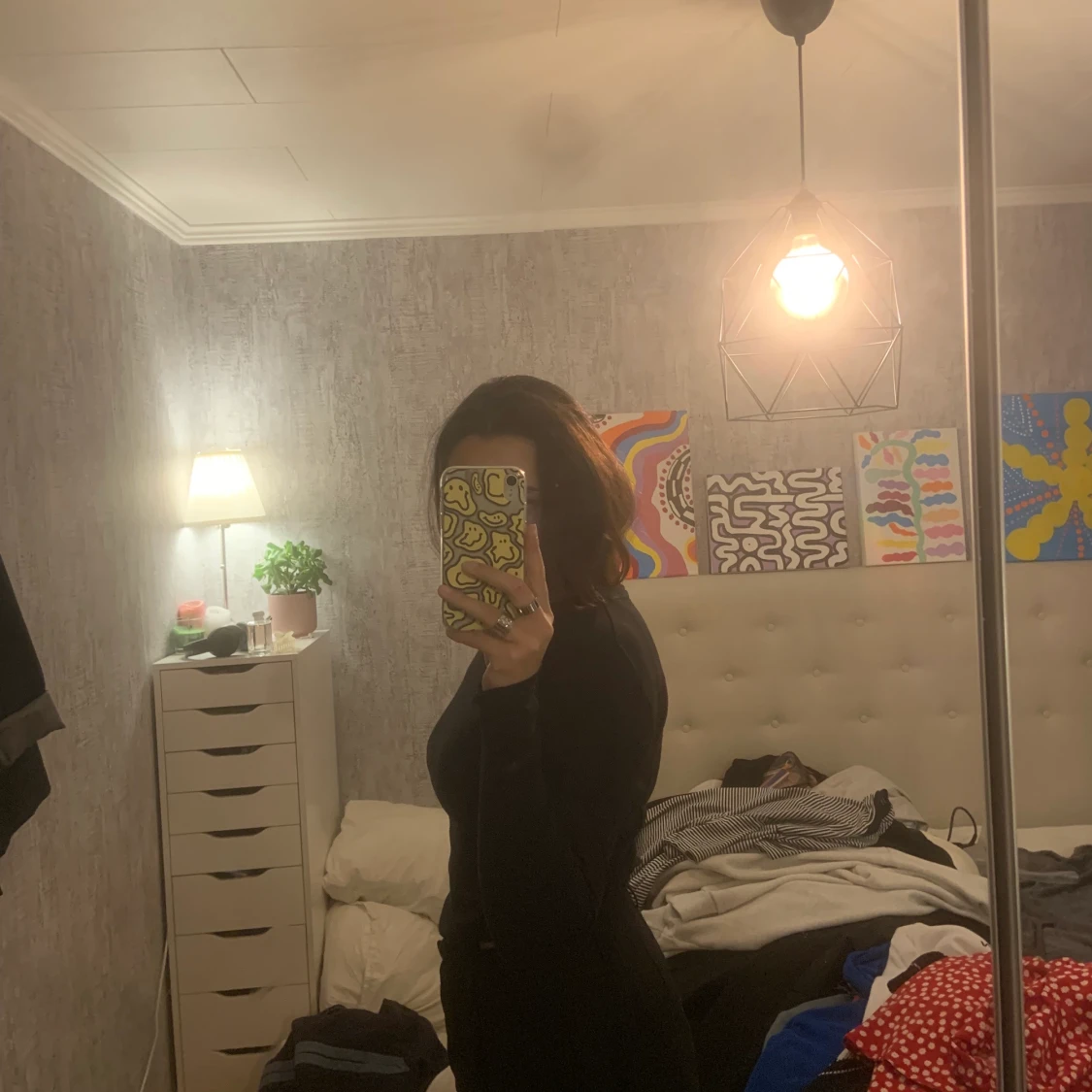 simpel svart långärmad topp! - 90