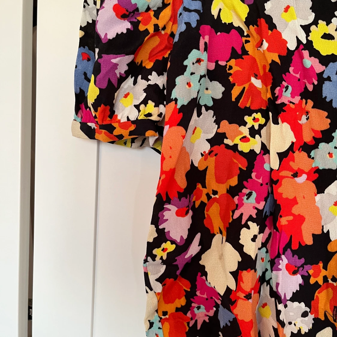 Blommig kortärmad skjorta - 90