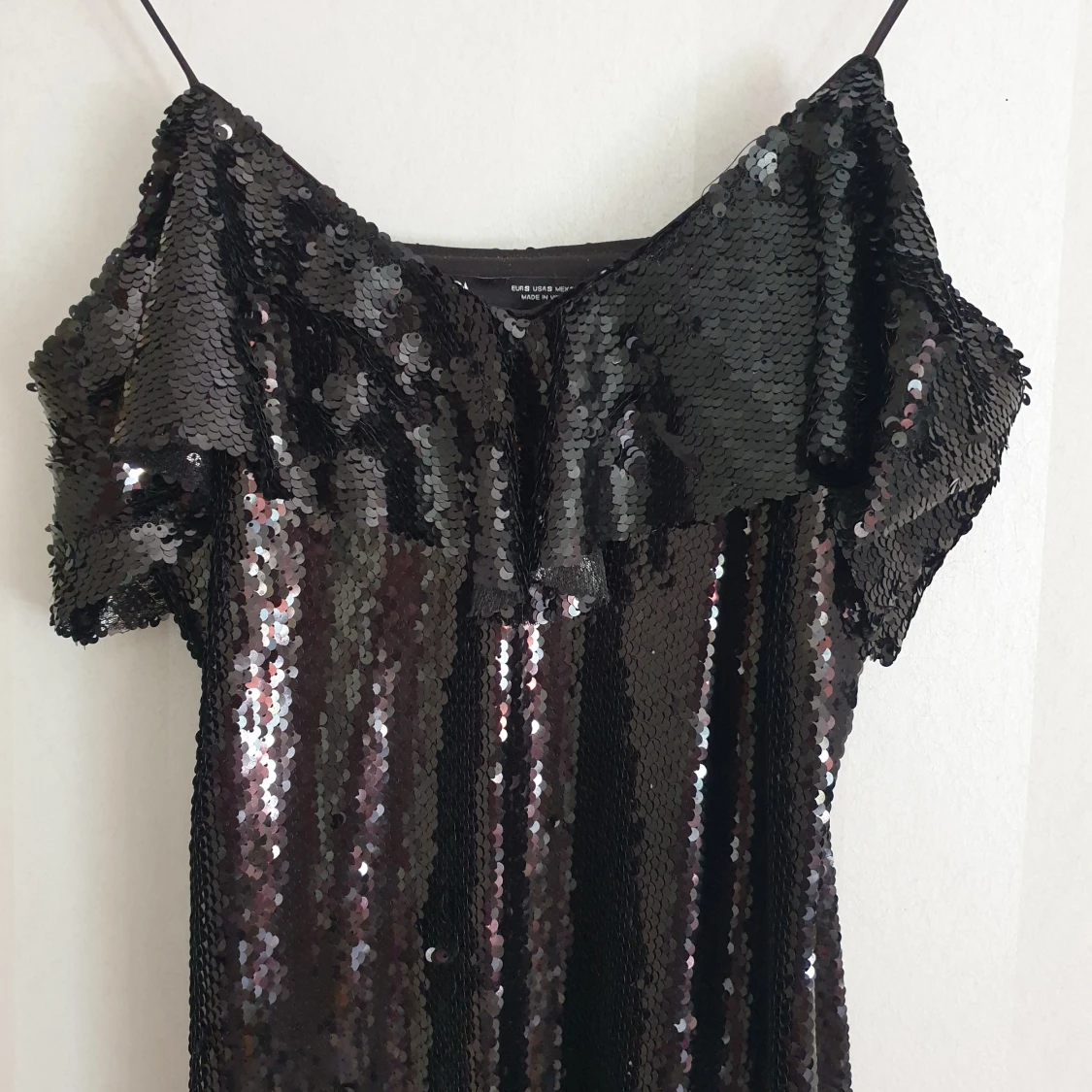 Mini black sequin dress size s - 90