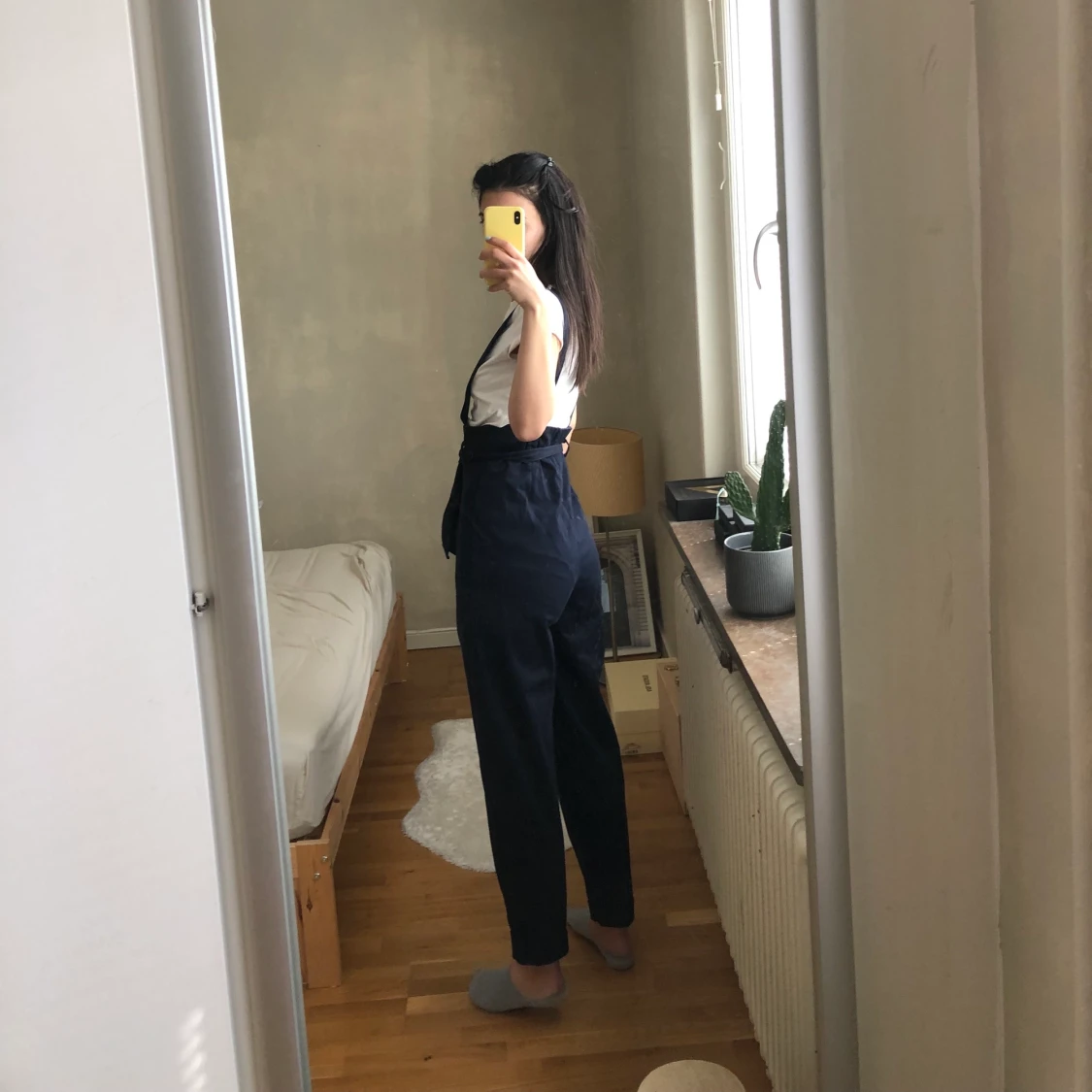 Blå suspender byxor  - 90